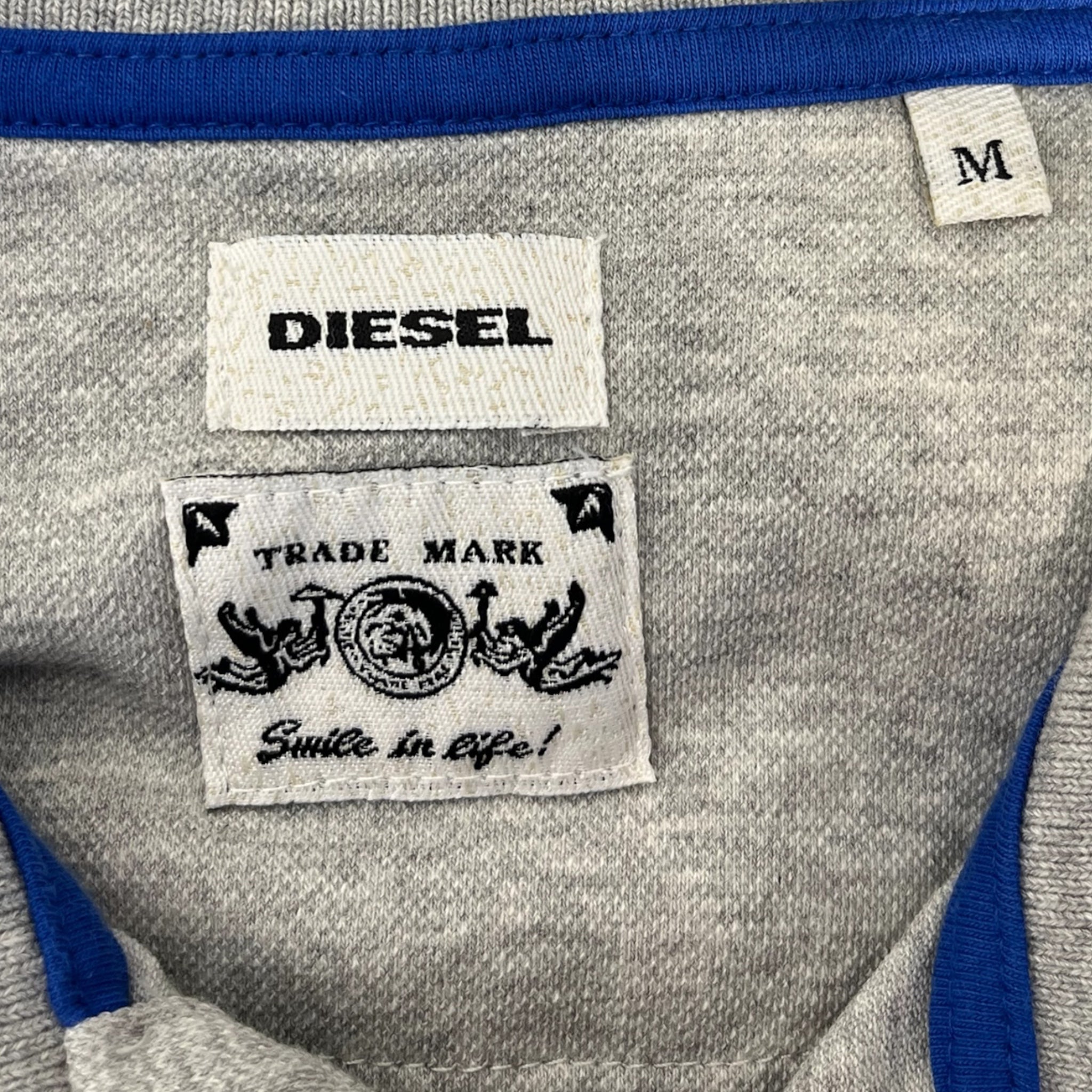 DIESEL/Polo Shirt/M/Cotton/GRY/BLK/BLU STRIPE BOARDERS view 3