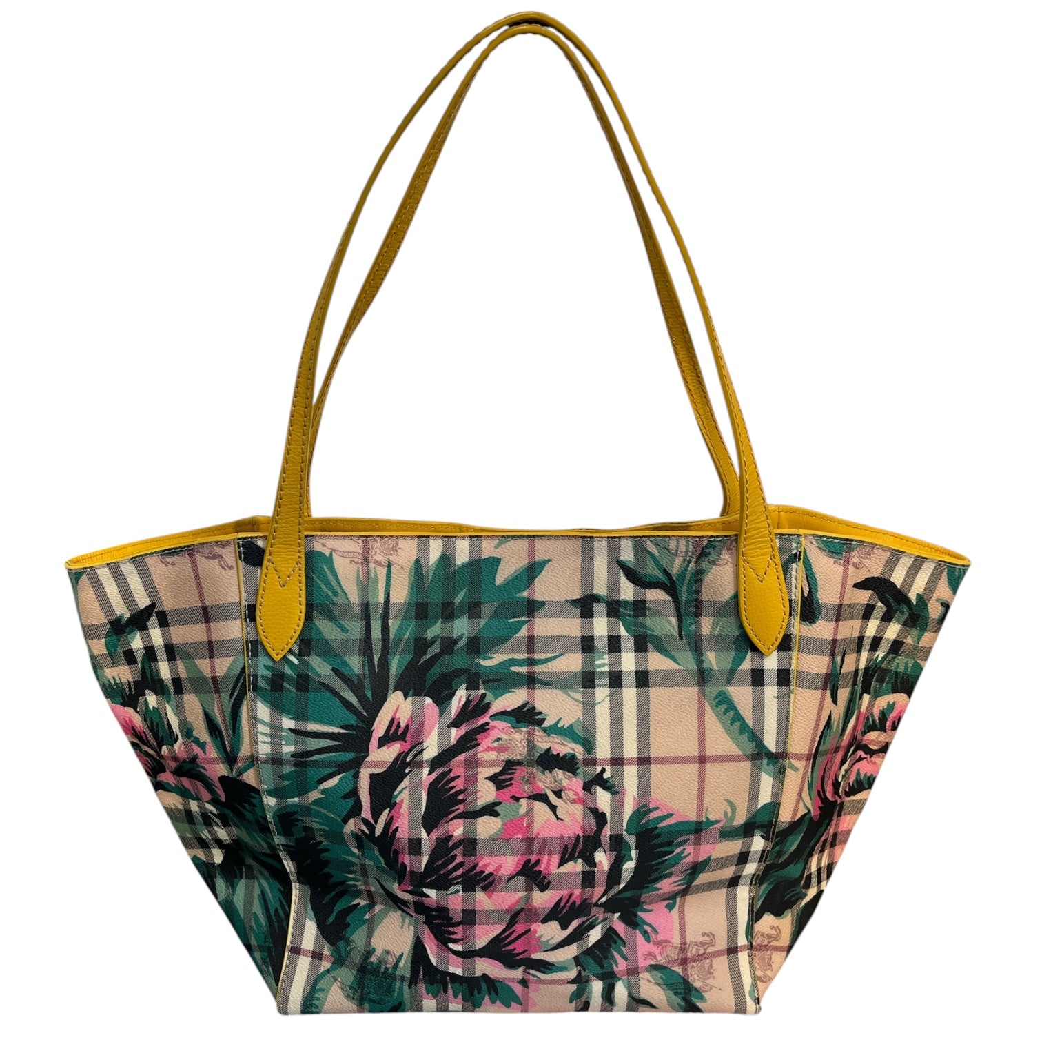 BURBERRY/Tote Bag/Plaid/Leather/BEG/haymarket floral check view 1