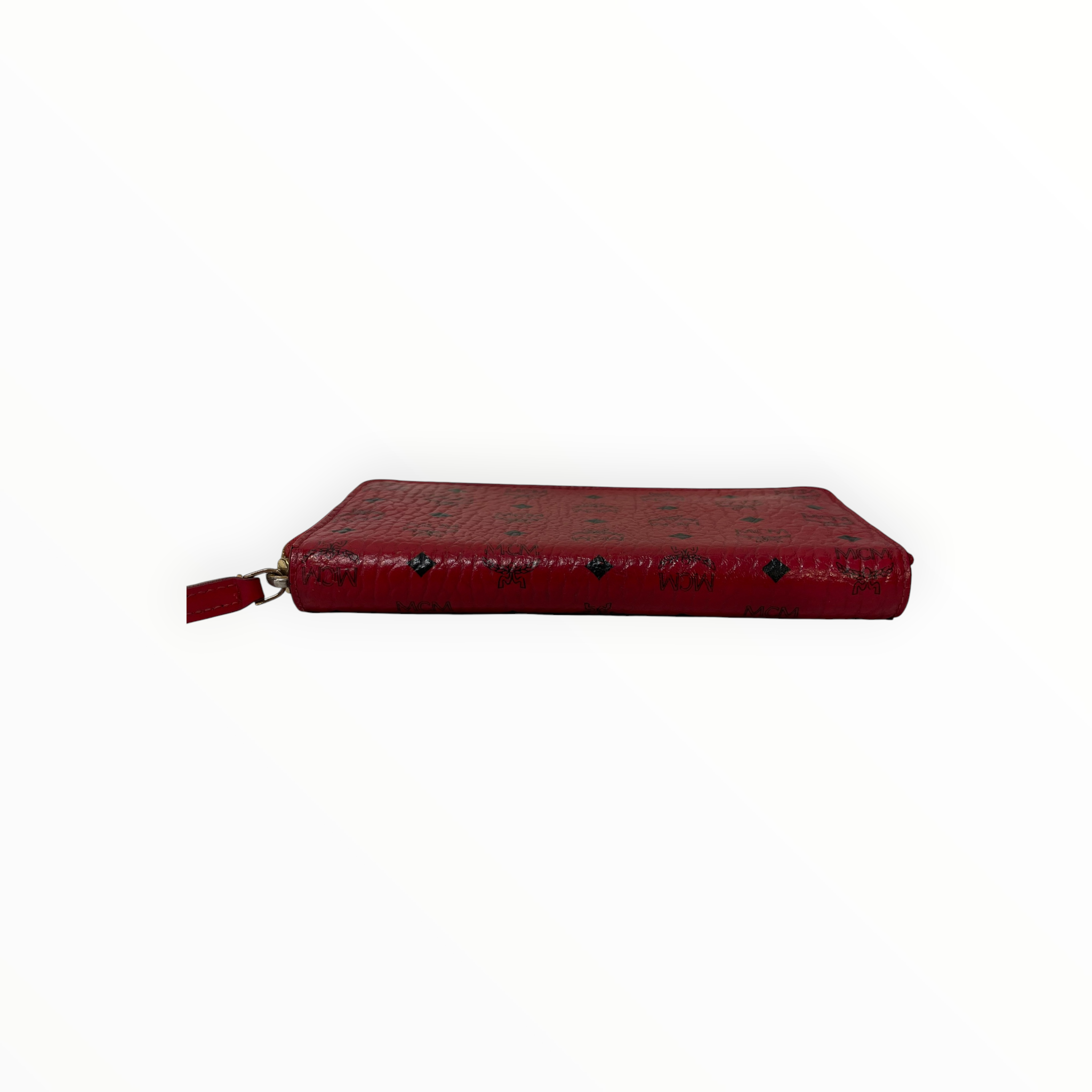 MCM/Long Wallet/Monogram/Leather/RED/L's/Textured Leather Zip-around view 3