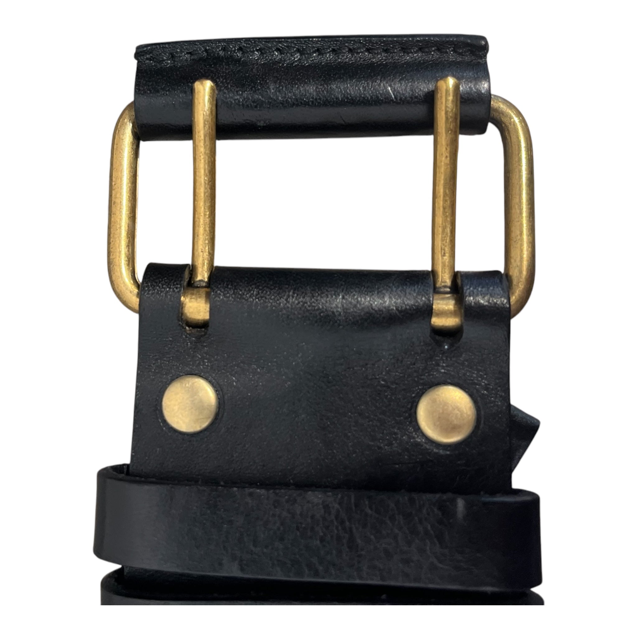 YVES SAINT LAURENT/Belt/Border/Leather/BLK/L's/PERFORATED LEATHER BELT view 2