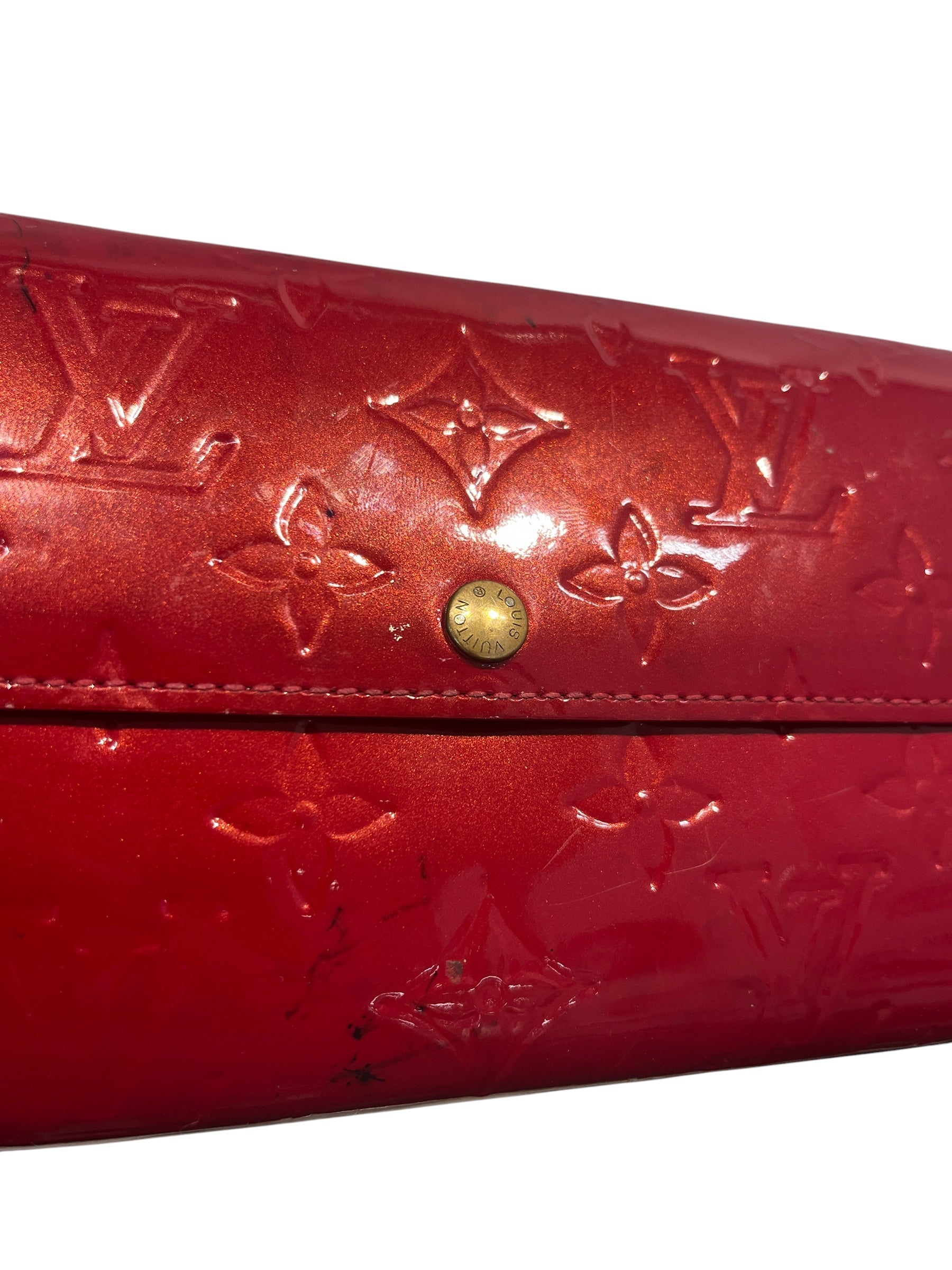 LOUIS VUITTON/Long Wallet/Monogram/RED/VERNISGLDHRDWRE view 6
