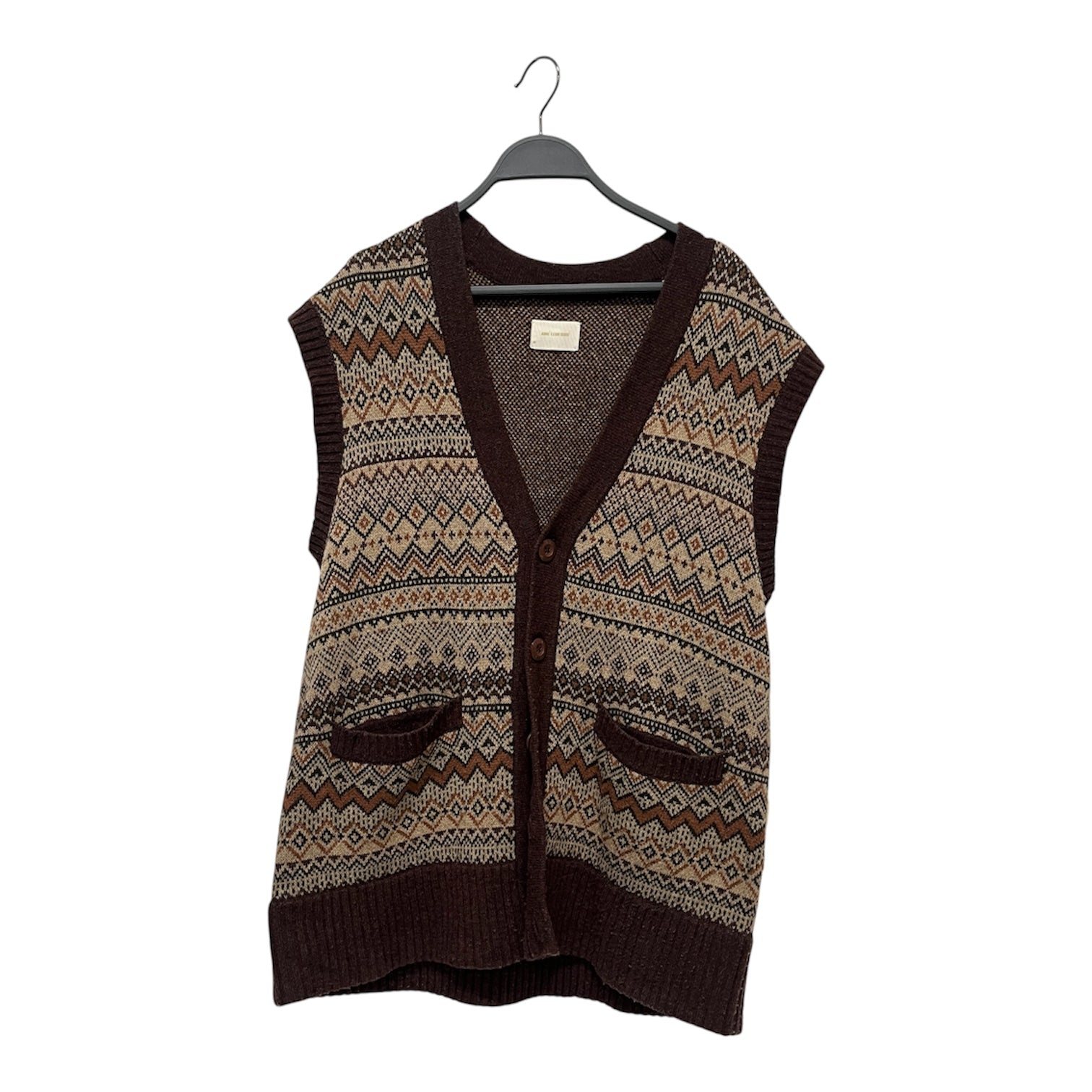 AIME LEON DORE/Vest/M/Cotton/BRW/KNIT SWEATER VEST view 1