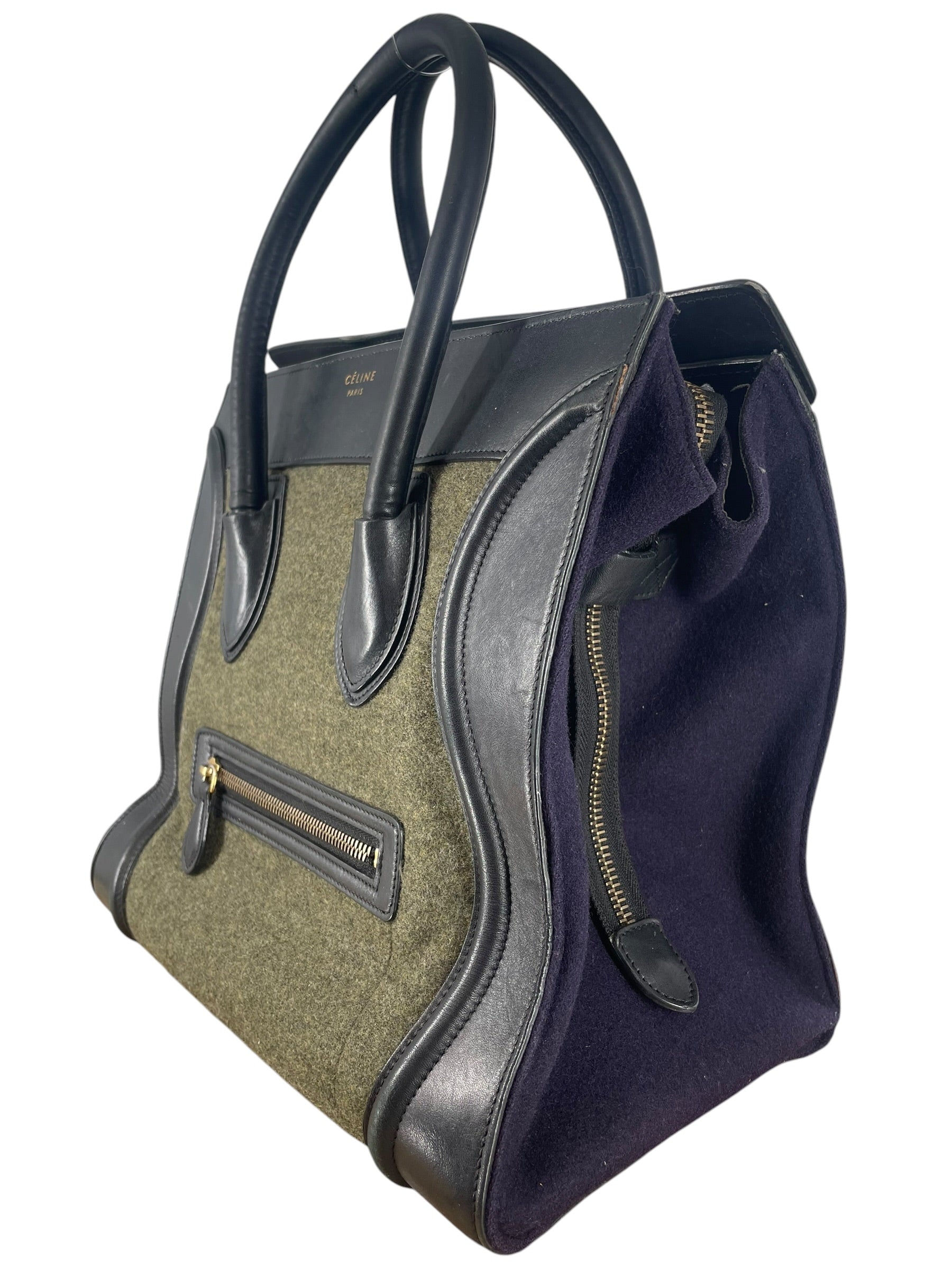 CELINE/Hand Bag/KHK/TRICOLOR FELT SATCHEL P-GA-013 view 2