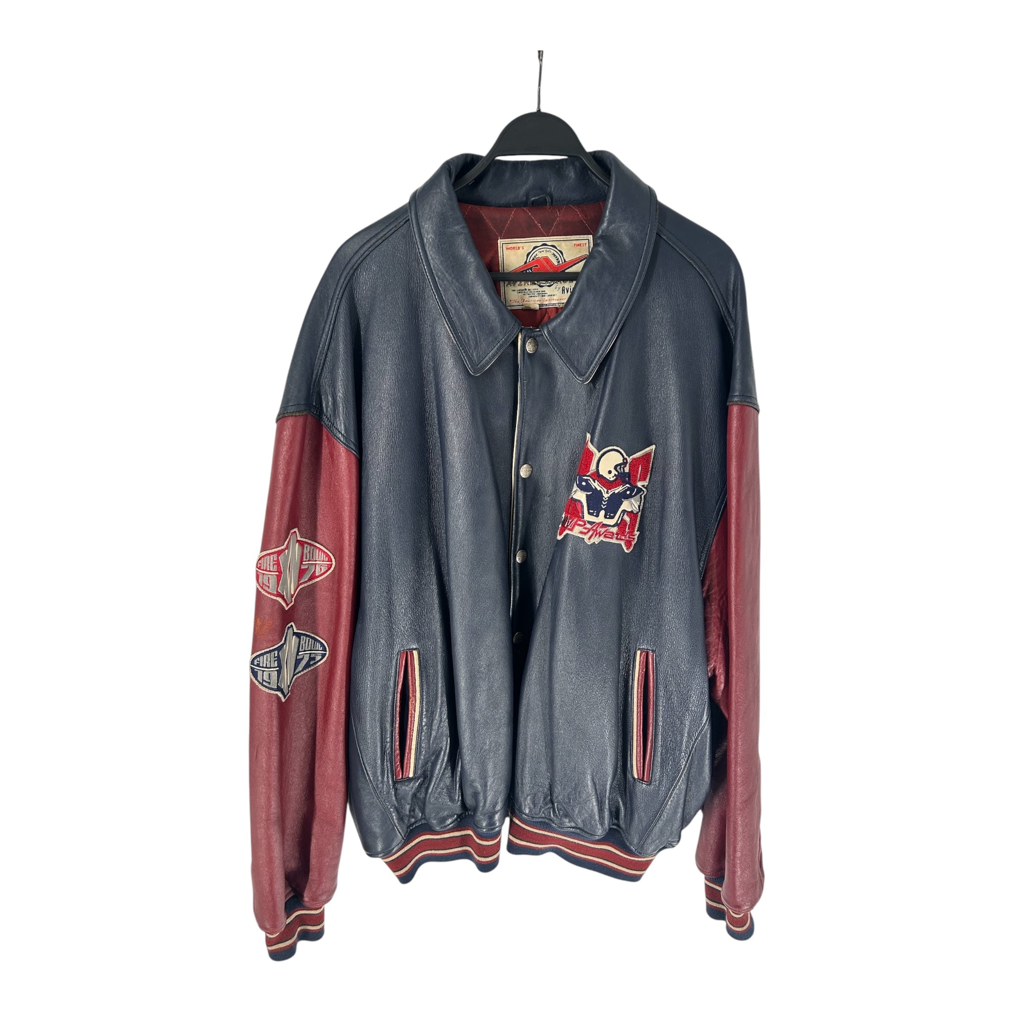 AVIREX/Baseball Jkt/6/Leather/NVY/FIREBOWL view 1