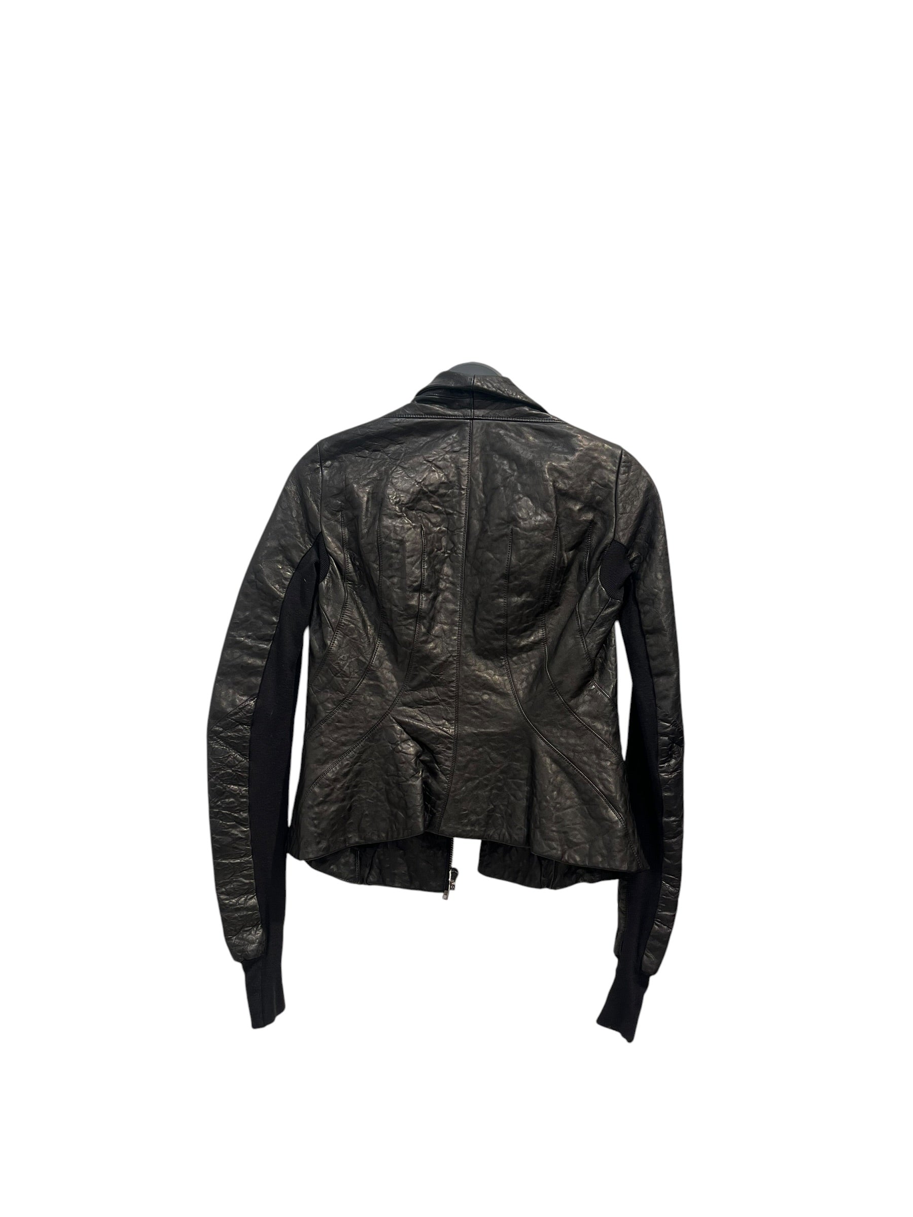 Rick Owens/Jacket/6/BLK/LEATHER BODY HALF LEATHER ARM view 2
