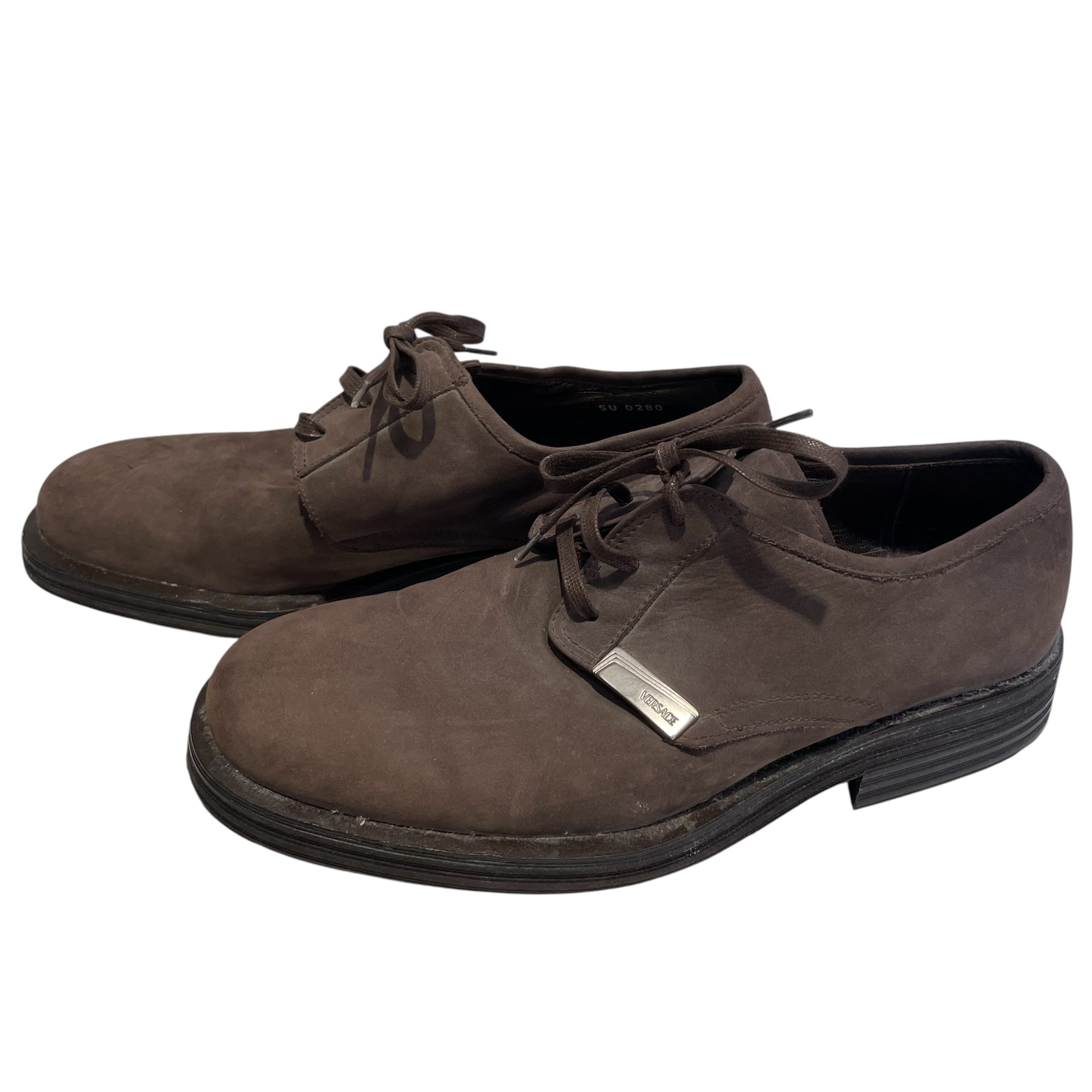 GIANNI VERSACE/Dress Shoes/US 6/Suede/BRW/DUSTY BROWN/METAL TAB view 2