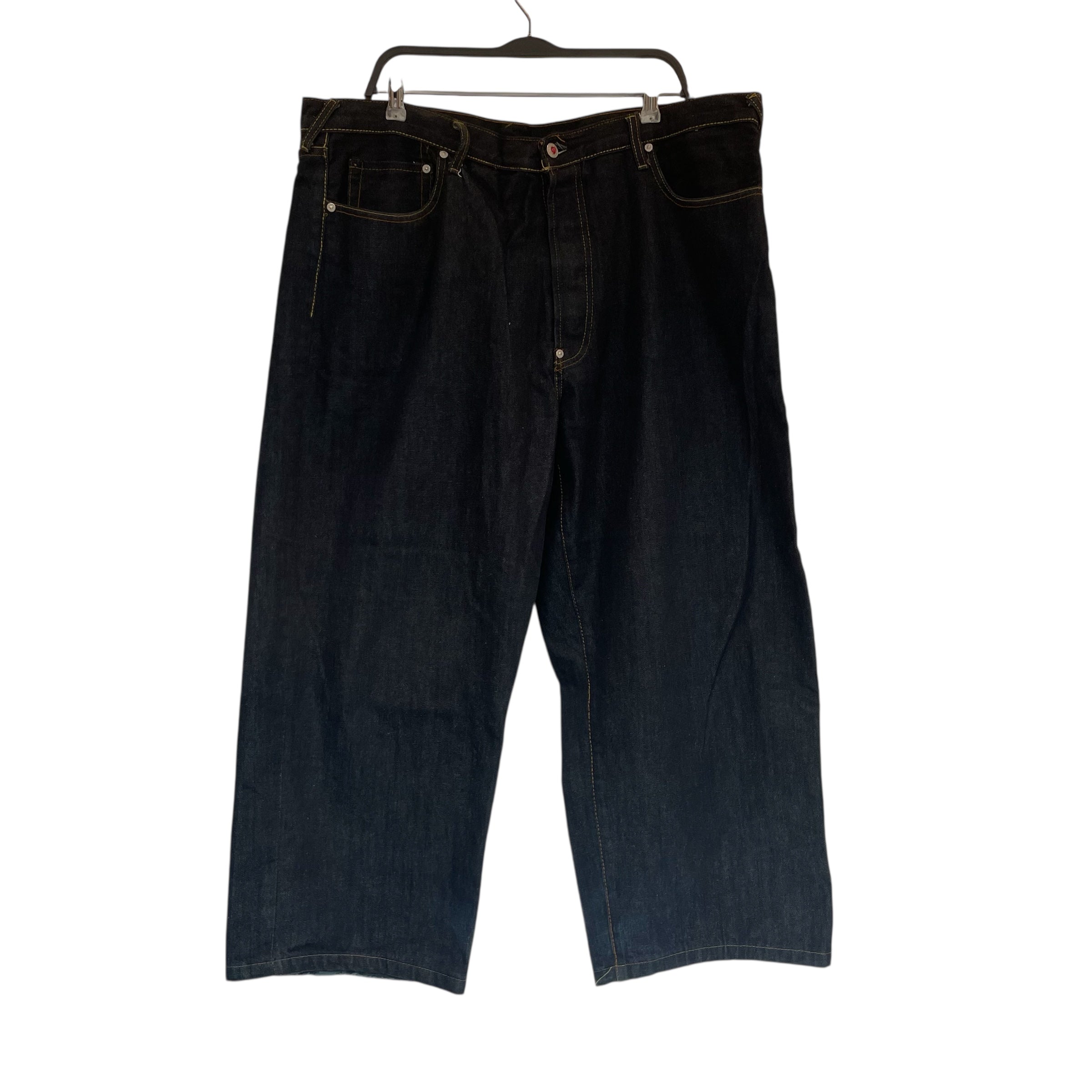 EVISU/Pants/42/Cotton/NVY/All Over Print/WHT STRIPE HAND PAINT LOGO view 1