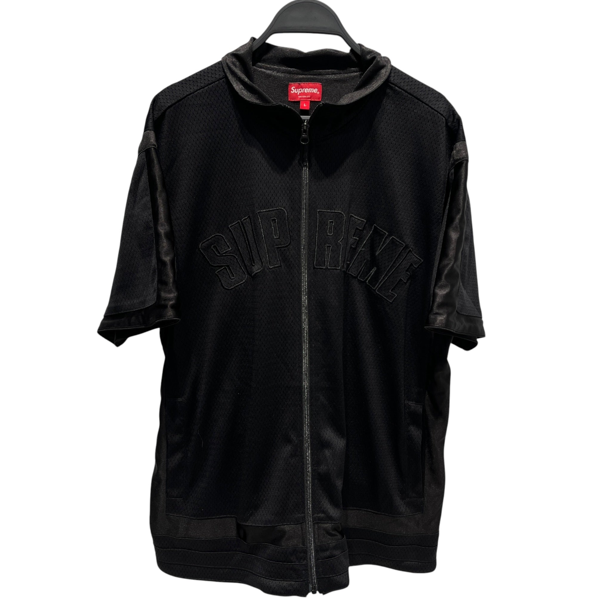 Supreme/T-Shirt/L/Nylon/BLK/MESH ZIPUP/WARMUP TOP view 1