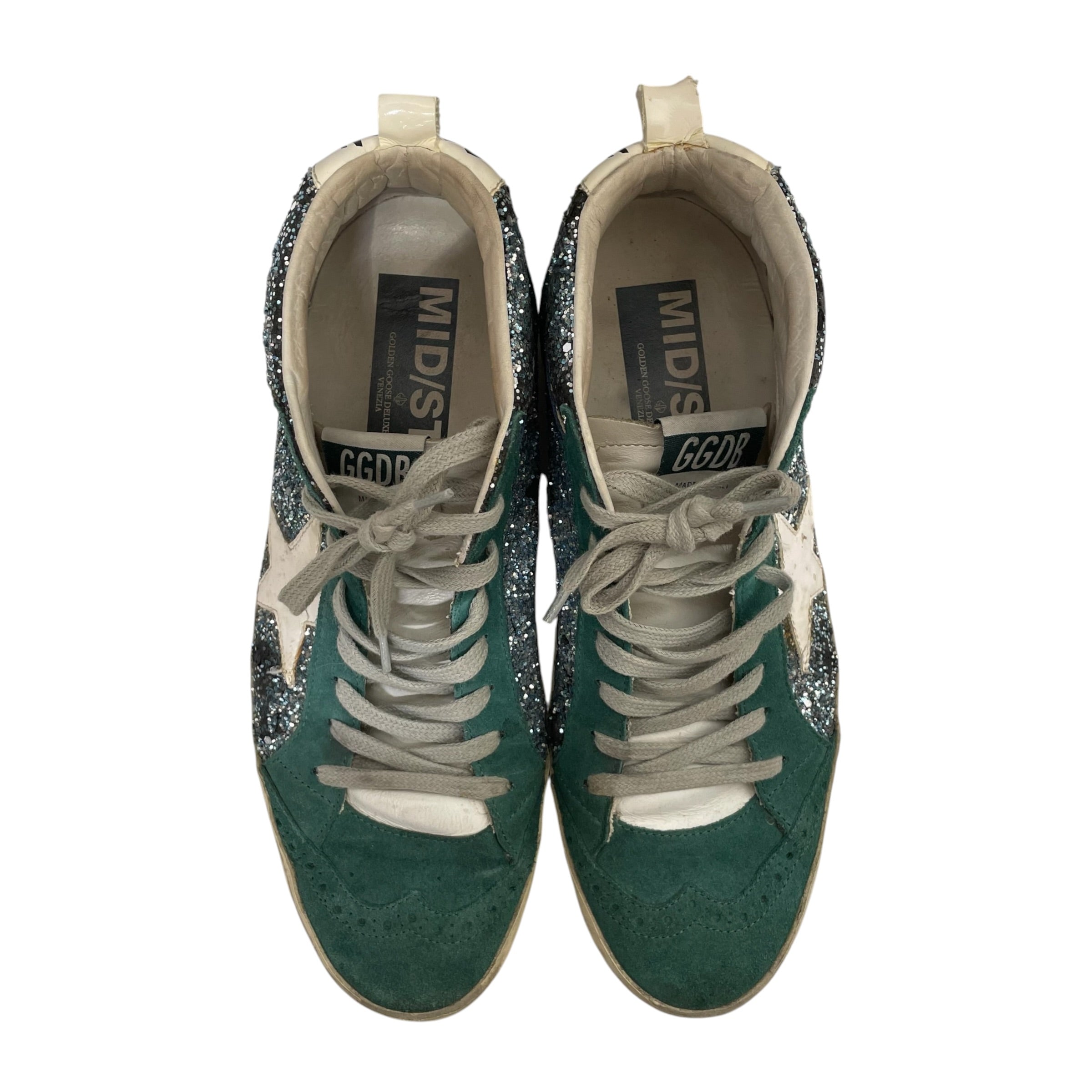 GOLDEN GOOSE/Hi-Sneakers/US 7.5/Glitter/Suede/GRN/GoldenGoose Mid Star Sneakers view 4