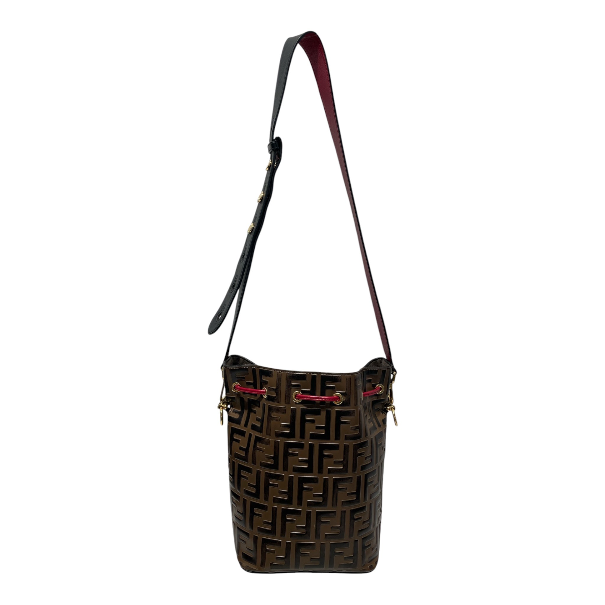 FENDI/Cross Body Bag/Monogram/Leather/BRW/Mon Tresor Bucket Bag view 1