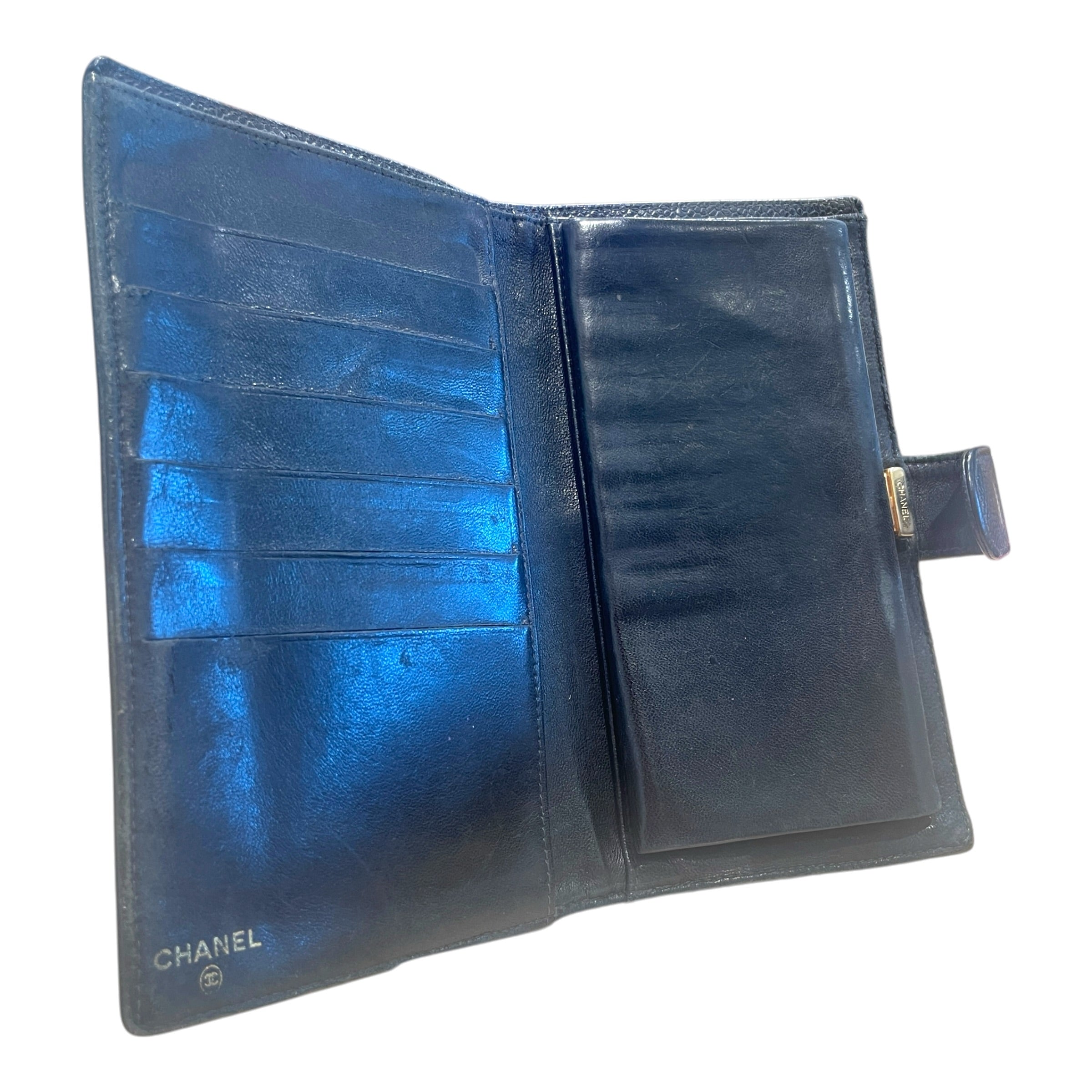 CHANEL/Long Wallet/Leather/BLK/L's/CC Caviar view 3