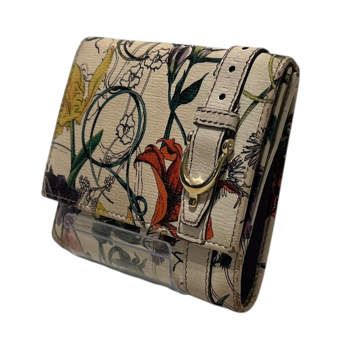 GUCCI/Bifold Wallet/Floral Pattern/Leather/CRM/GUCCI FLORA PRINT BIFOLD view 1