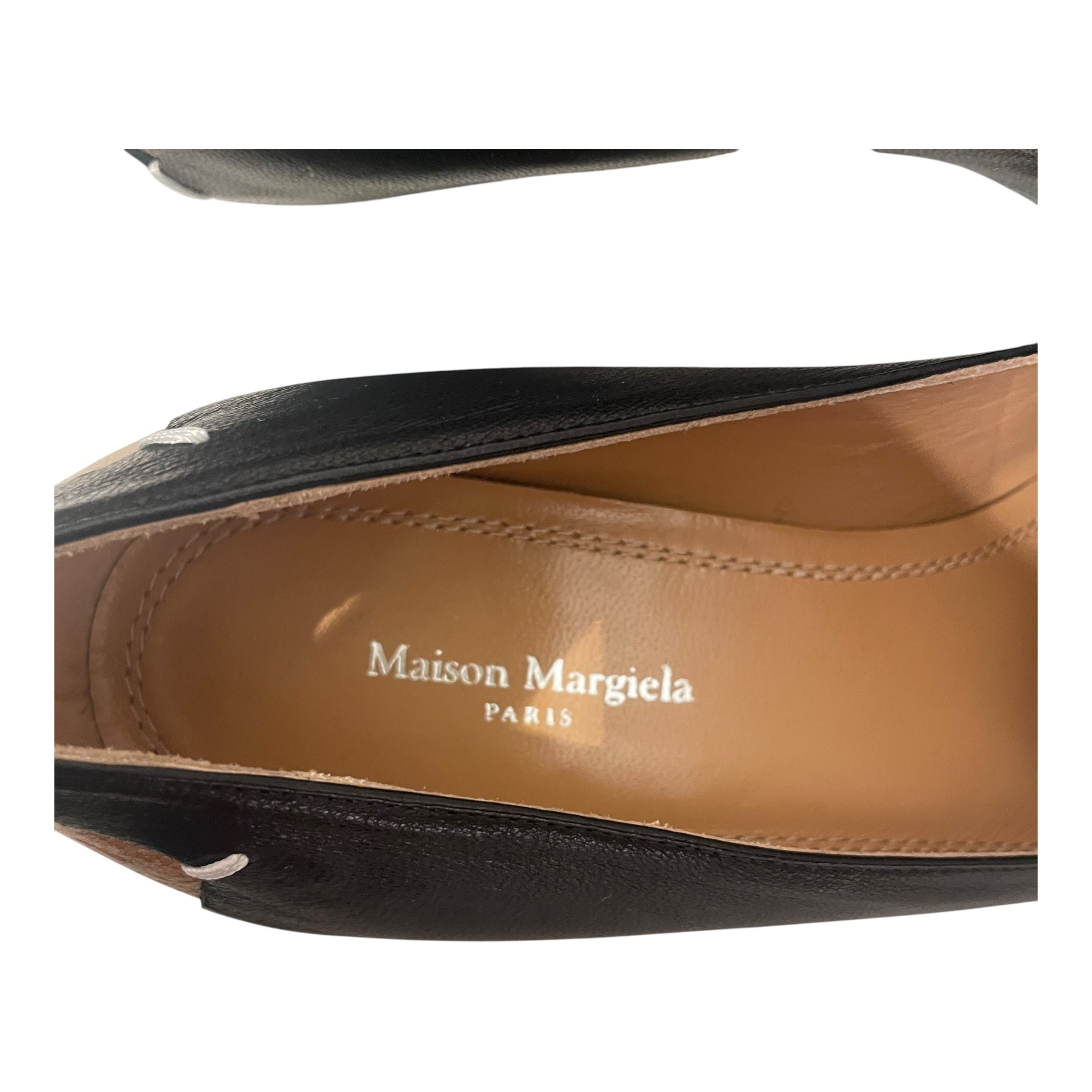 Maison Margiela/Heels/EU 35/Leather/BLK/CUT OUT HEEL SQUARE TOE HEEL view 4