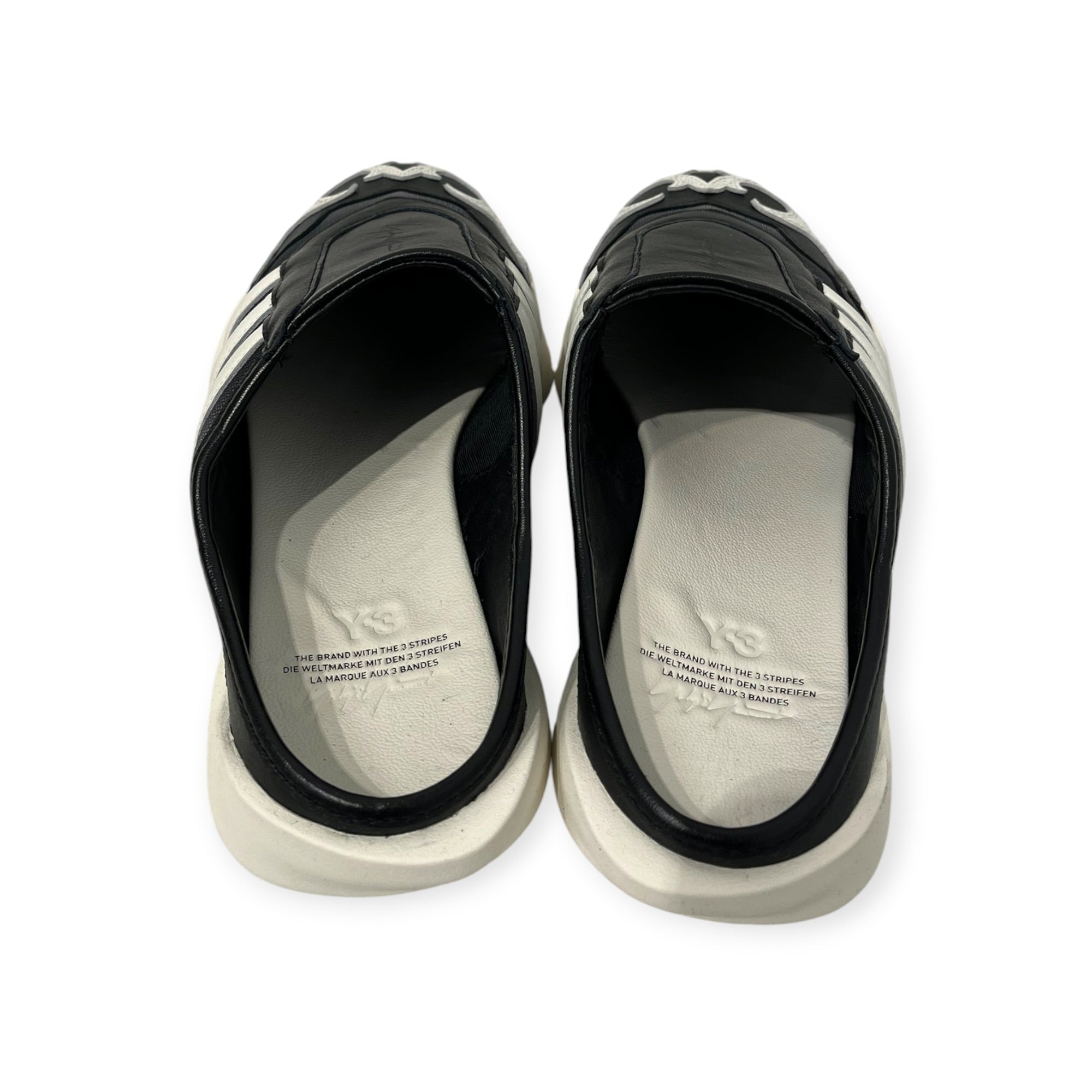 Y-3/Low-Sneakers/US 7.5/Leather/WHT/APX 21T001 7.5 MULE BLACK view 3