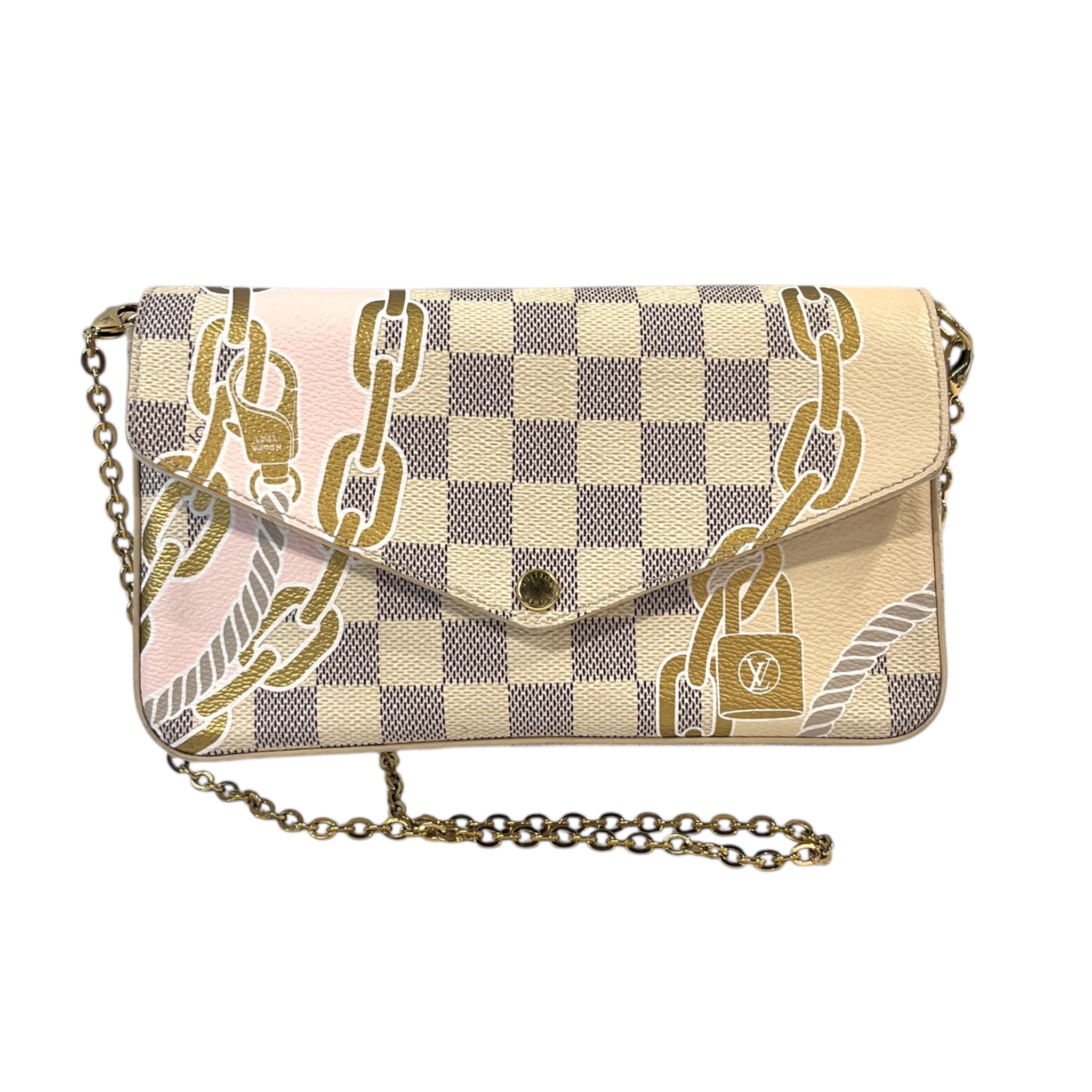 LOUIS VUITTON/Cross Body Bag/Iridescent/Leather/CRM/NAUTICAL FELICIE POCHETTE view 1