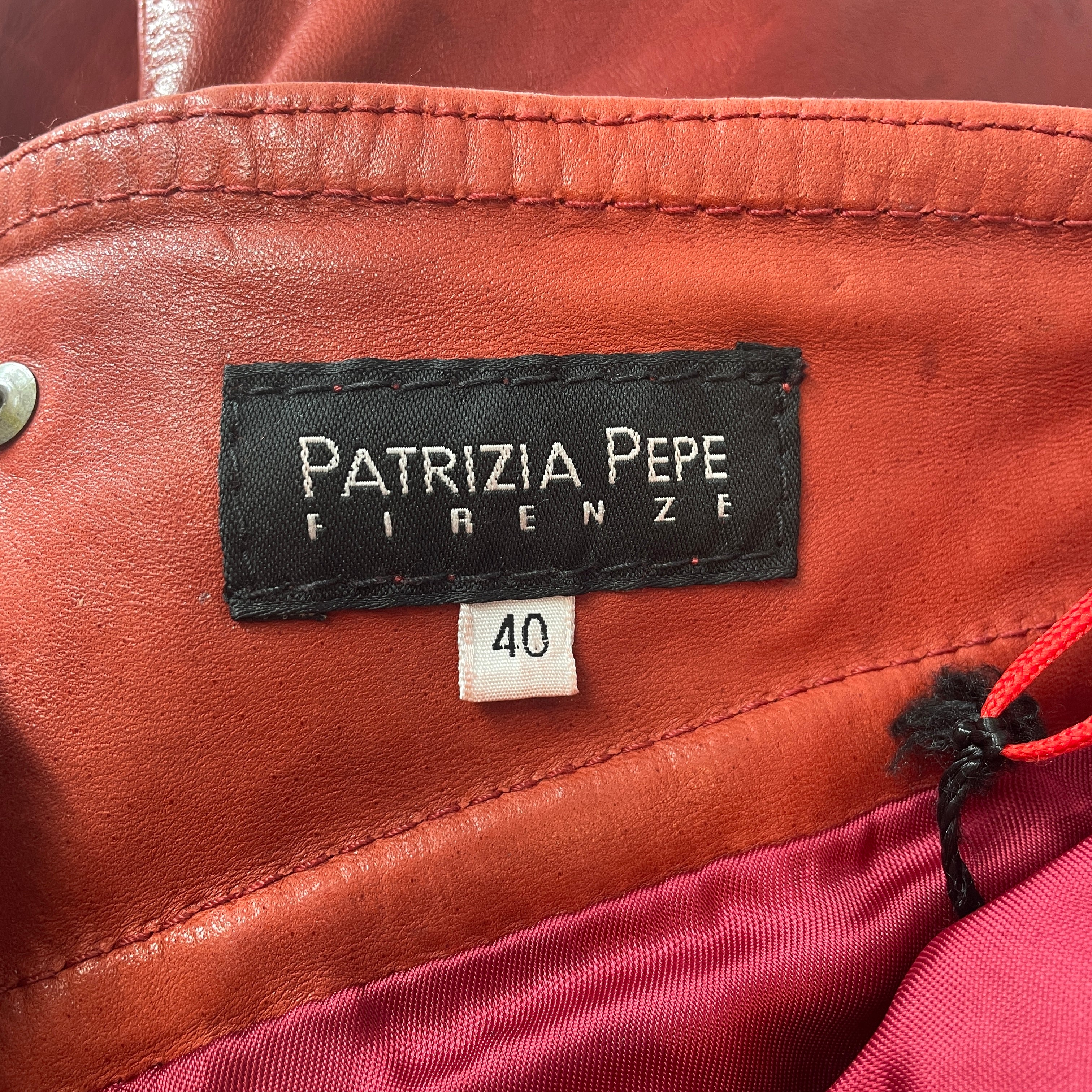 PATRIZIA PEPE/Bottoms/40/Leather/RED/BIKER PANTS W/ BELT view 3