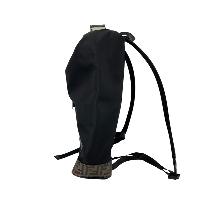 FENDI/Backpack/Monogram/Nylon/BLK/BUCKLE ON TOP MONGOGRAM ON BOT