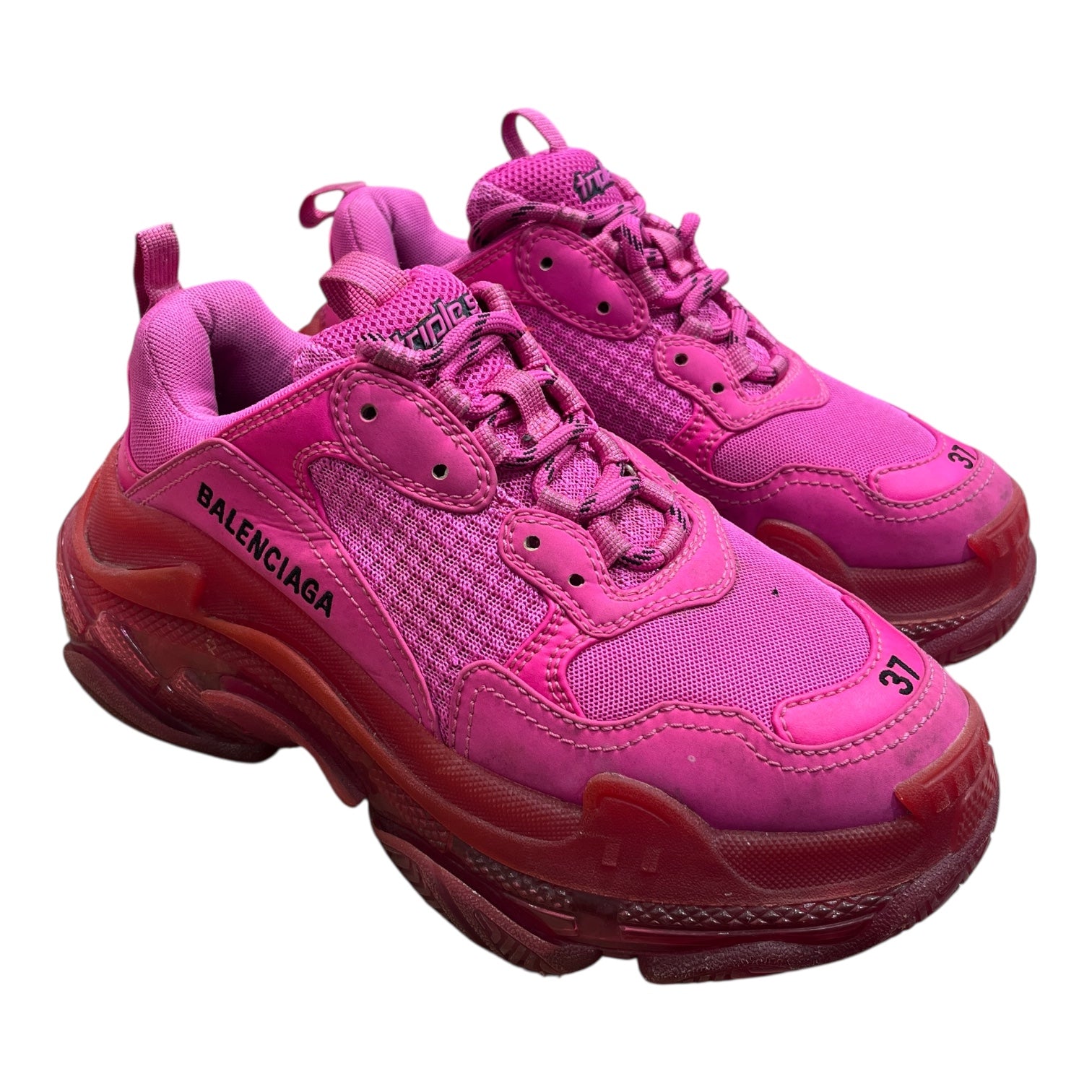 BALENCIAGA/Low-Sneakers/EU 37/Cotton/PNK/TRIPLE S view 1