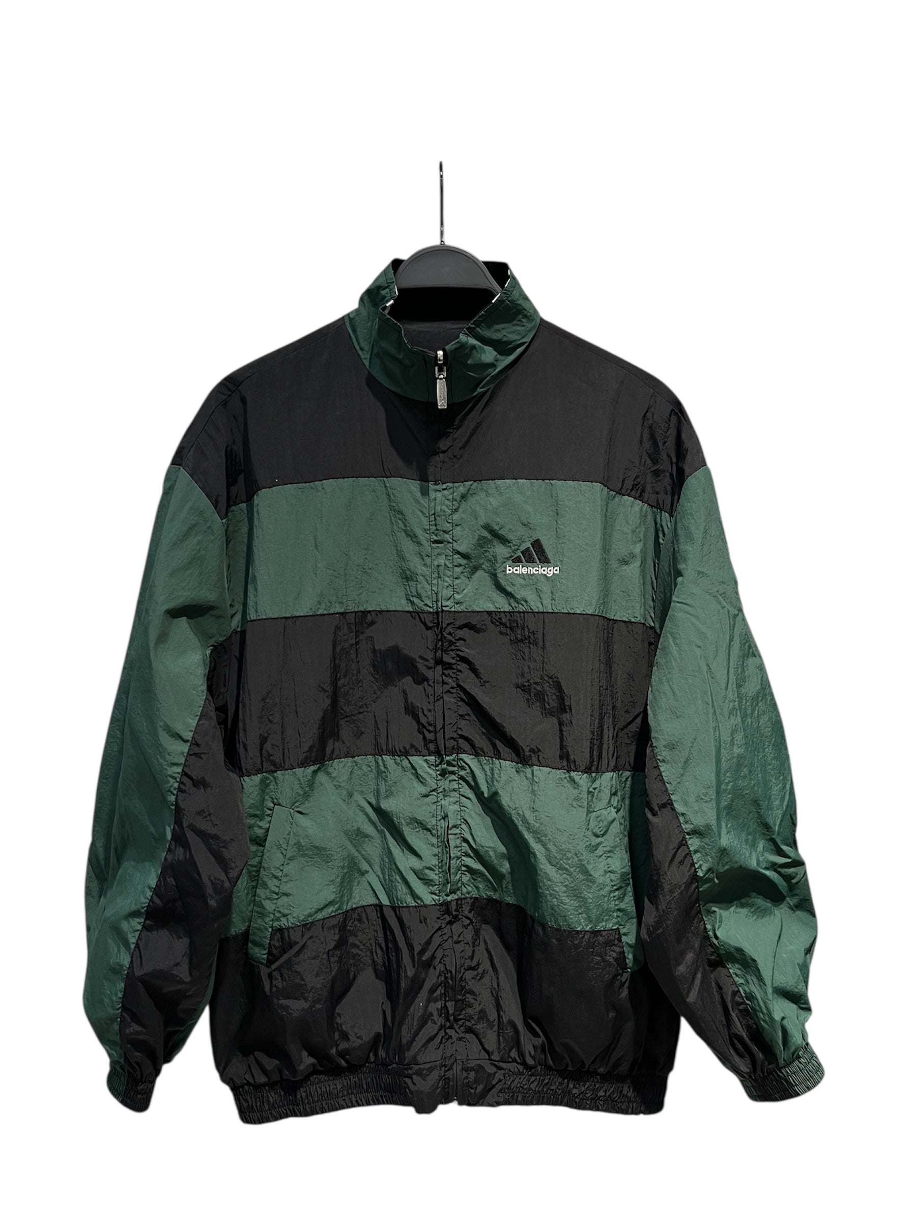 BALENCIAGA/adidas/Windbreaker/M/Nylon/GRN/Single Breasted/Stripe/Reverseible view 1