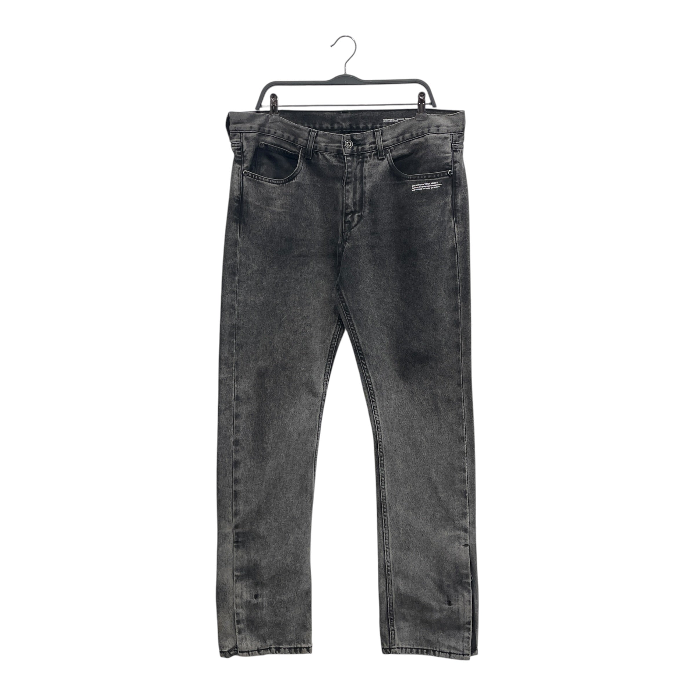 OFF-WHITE/Straight Pants/36/Cotton/GRY/BACK PKT STRIPE DENIM view 1