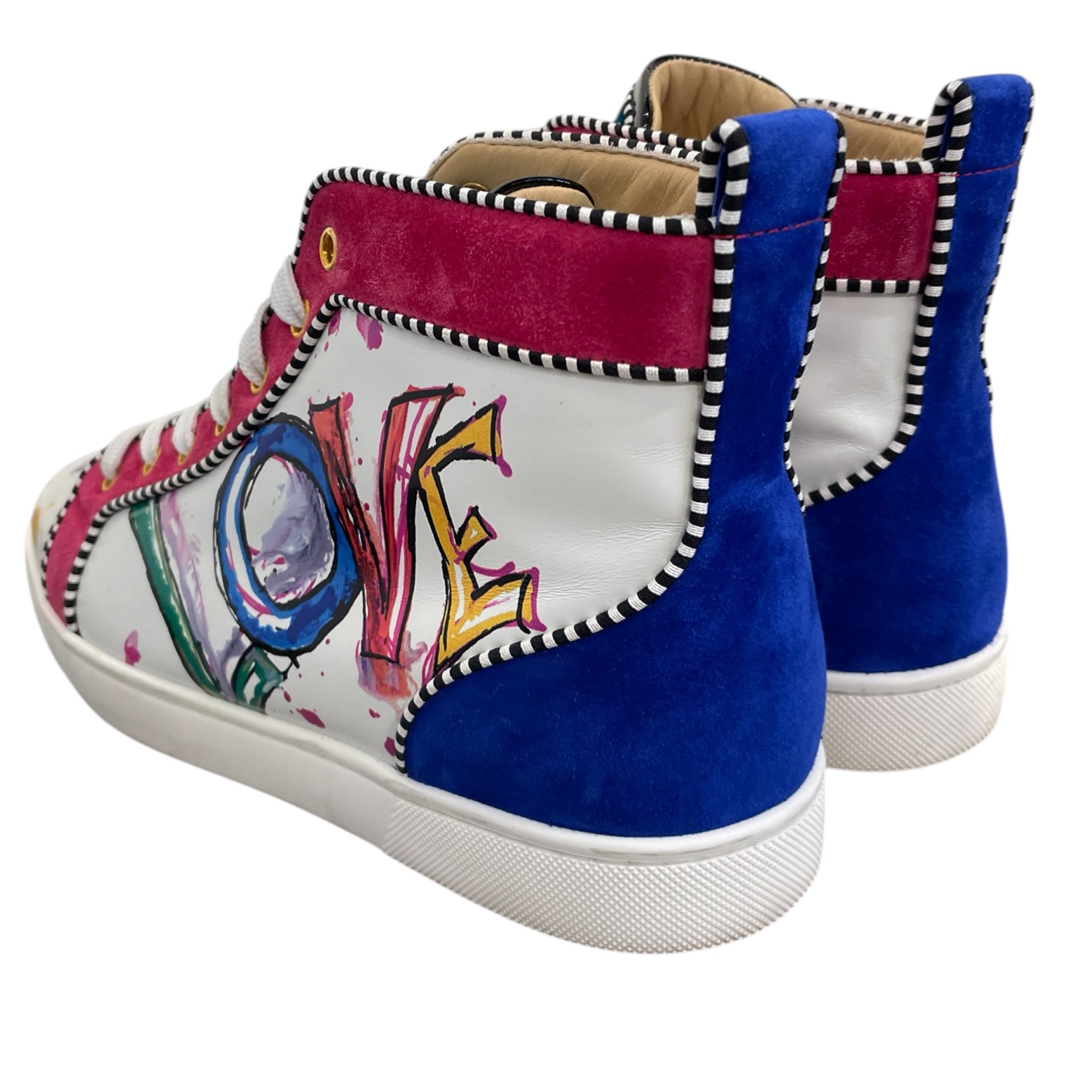 Christian Louboutin/Hi-Sneakers/EU 42/All Over Print/Leather/WHT/LOVE PAINTED SNEAKERS view 2