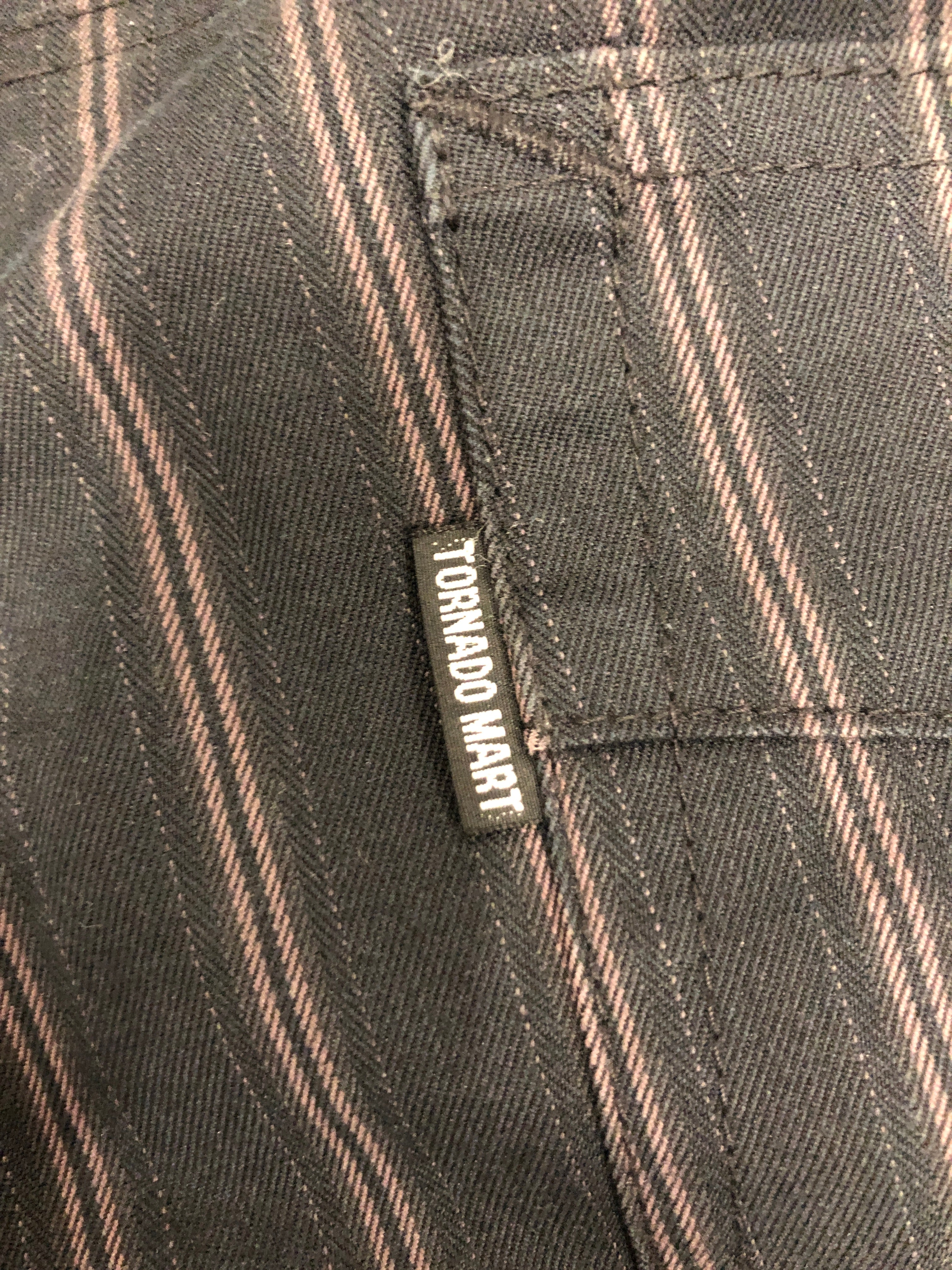 TORNADO MART/Bottoms/L/Stripe/Cotton/BLK/Flared Pants/Gold Hardware view 3
