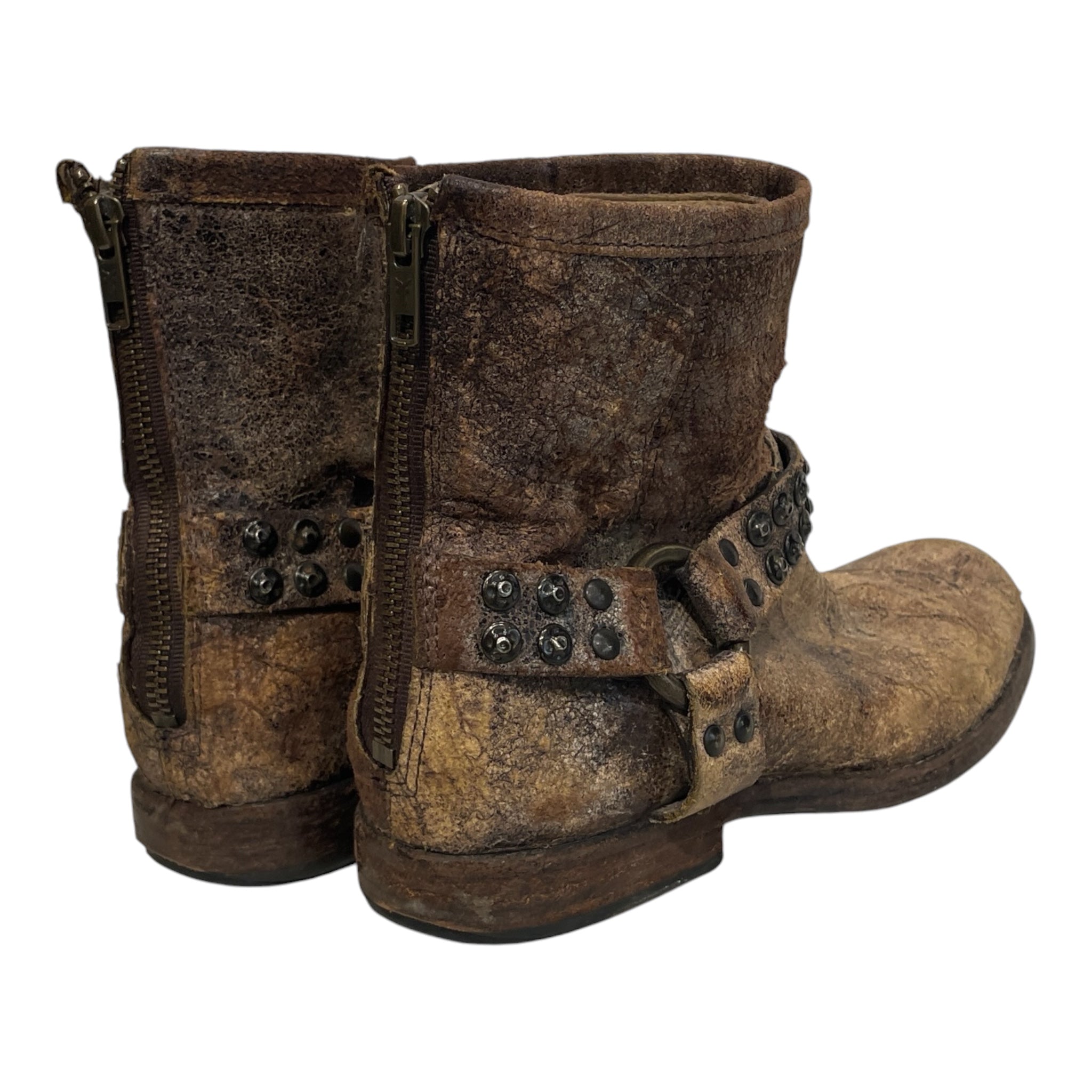 FRYE/Biker Boots/US 6/Leather/BRW/STUDDED ANKLE BOOT view 2