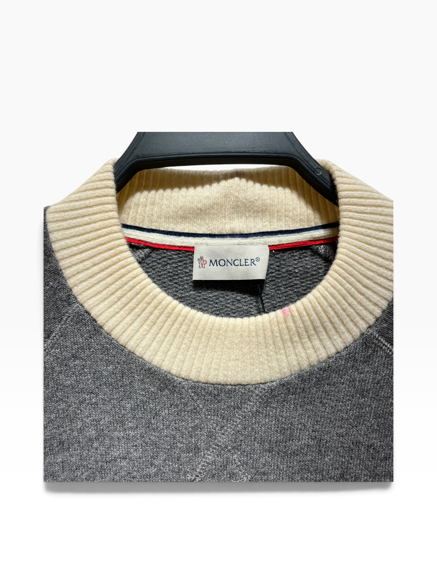 MONCLER/Sweater/XS/Wool/GRY/Pullover/pointy brand logo view 3