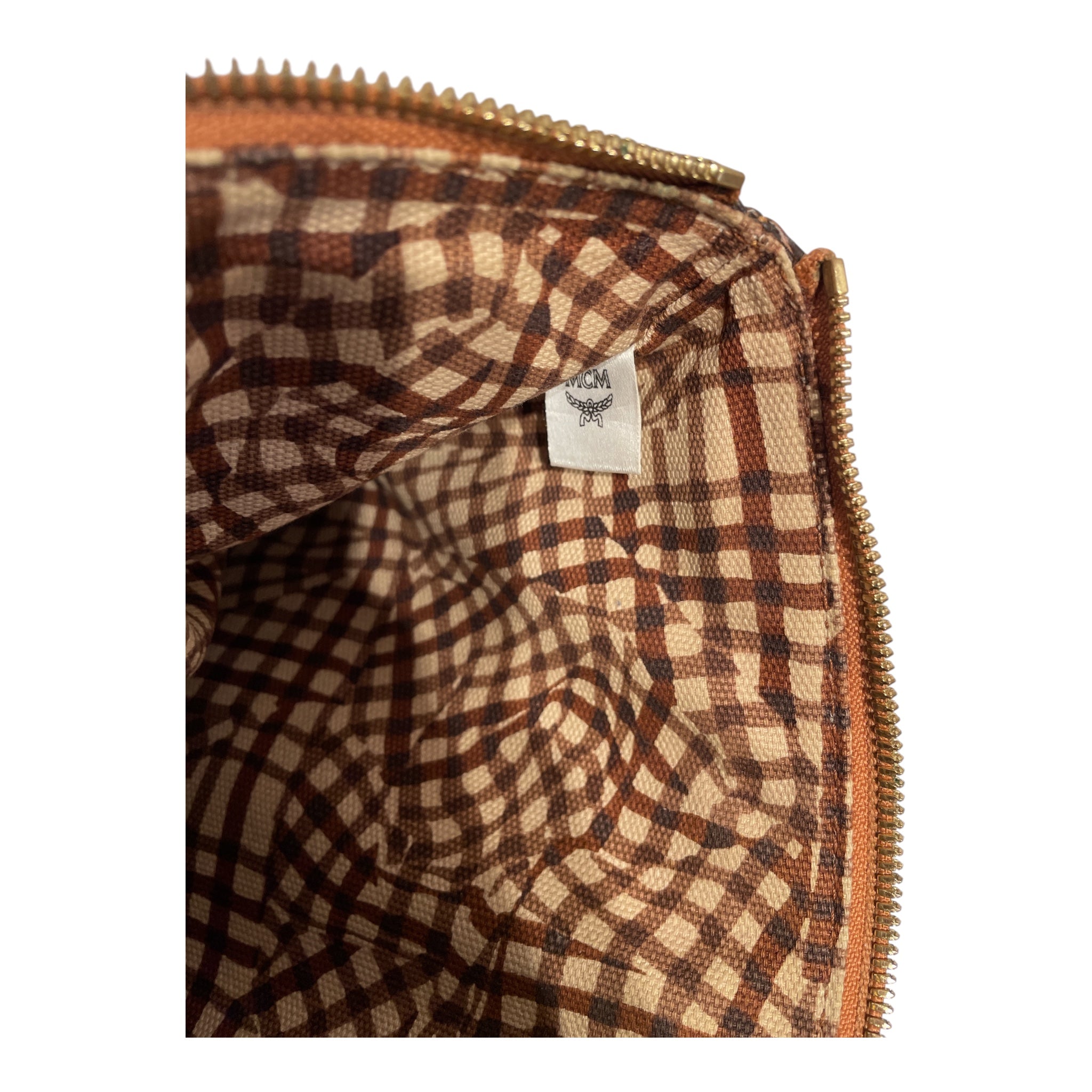 MCM/Clutch Bag/Monogram/Leather/CML/GLD HARDWARE/PLAID INSIDE view 5