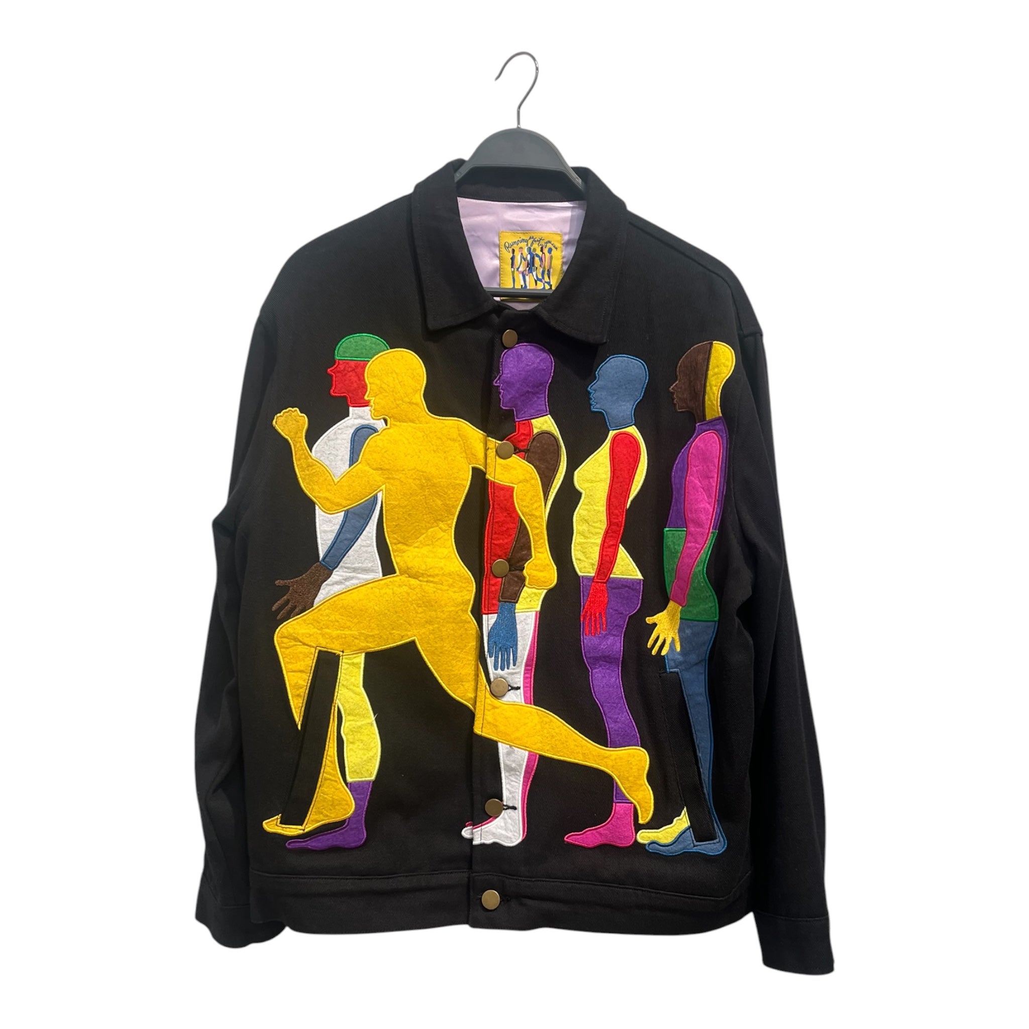 KIDSUPER STUDIOS/Denim Jkt/L/Cotton/BLK/embrodried ppl view 1