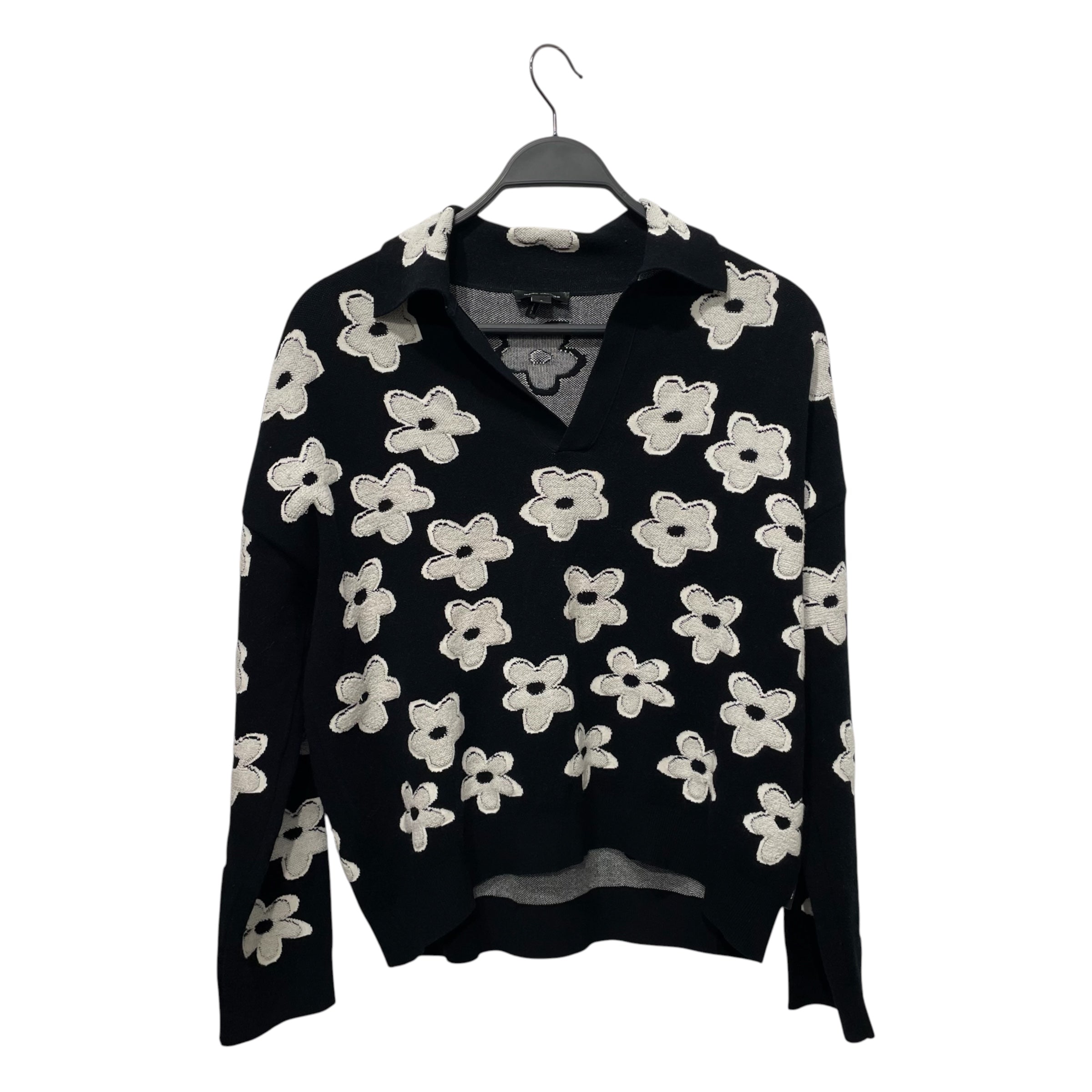 MARC JACOBS/Sweater/S/Floral Pattern/Cotton/BLK/Pullover/DAISY JACQUARD POLO view 1