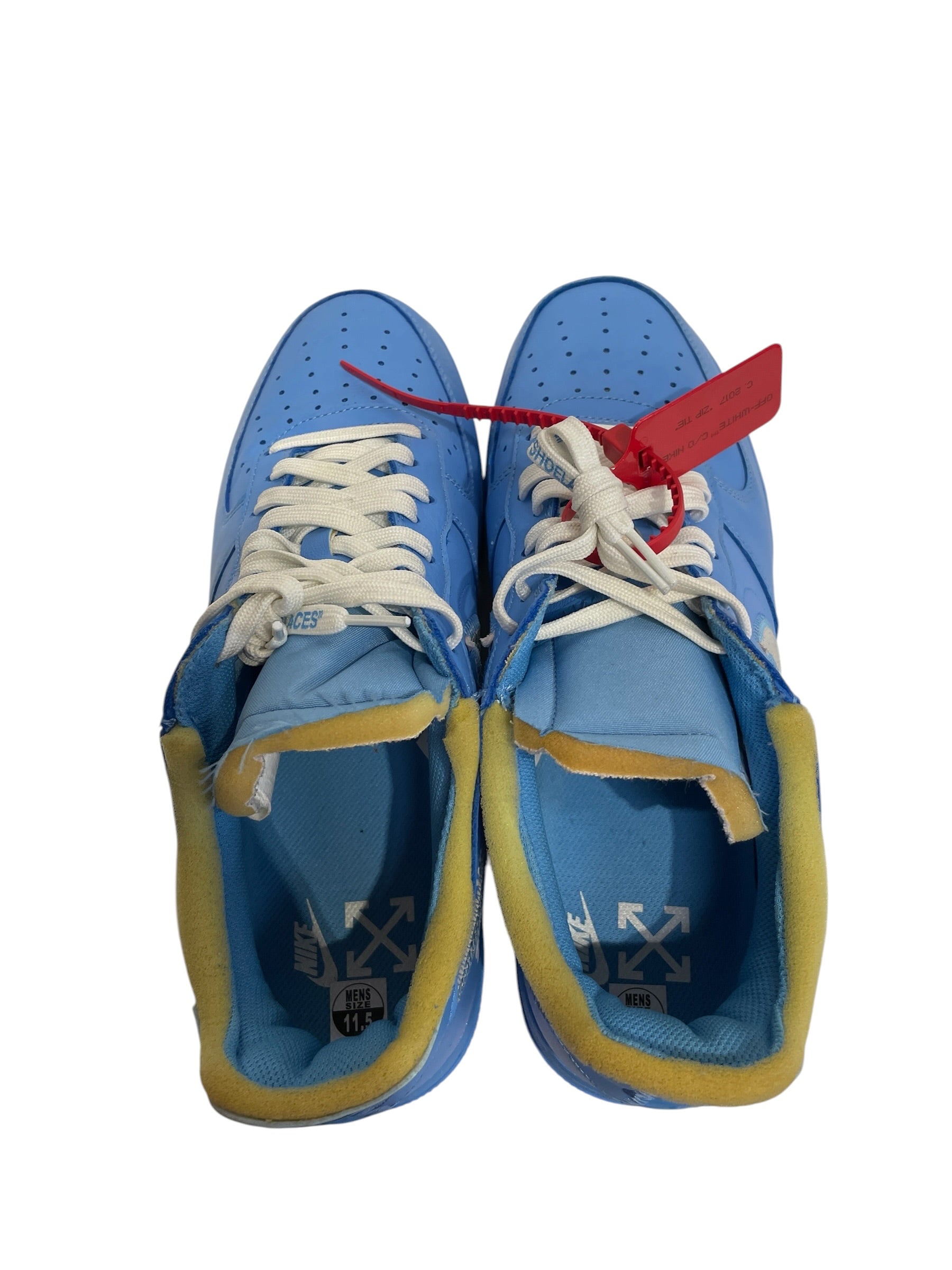 NIKE/OFF-WHITE/Low-Sneakers/US 11.5/Leather/BLU/MCA view 4