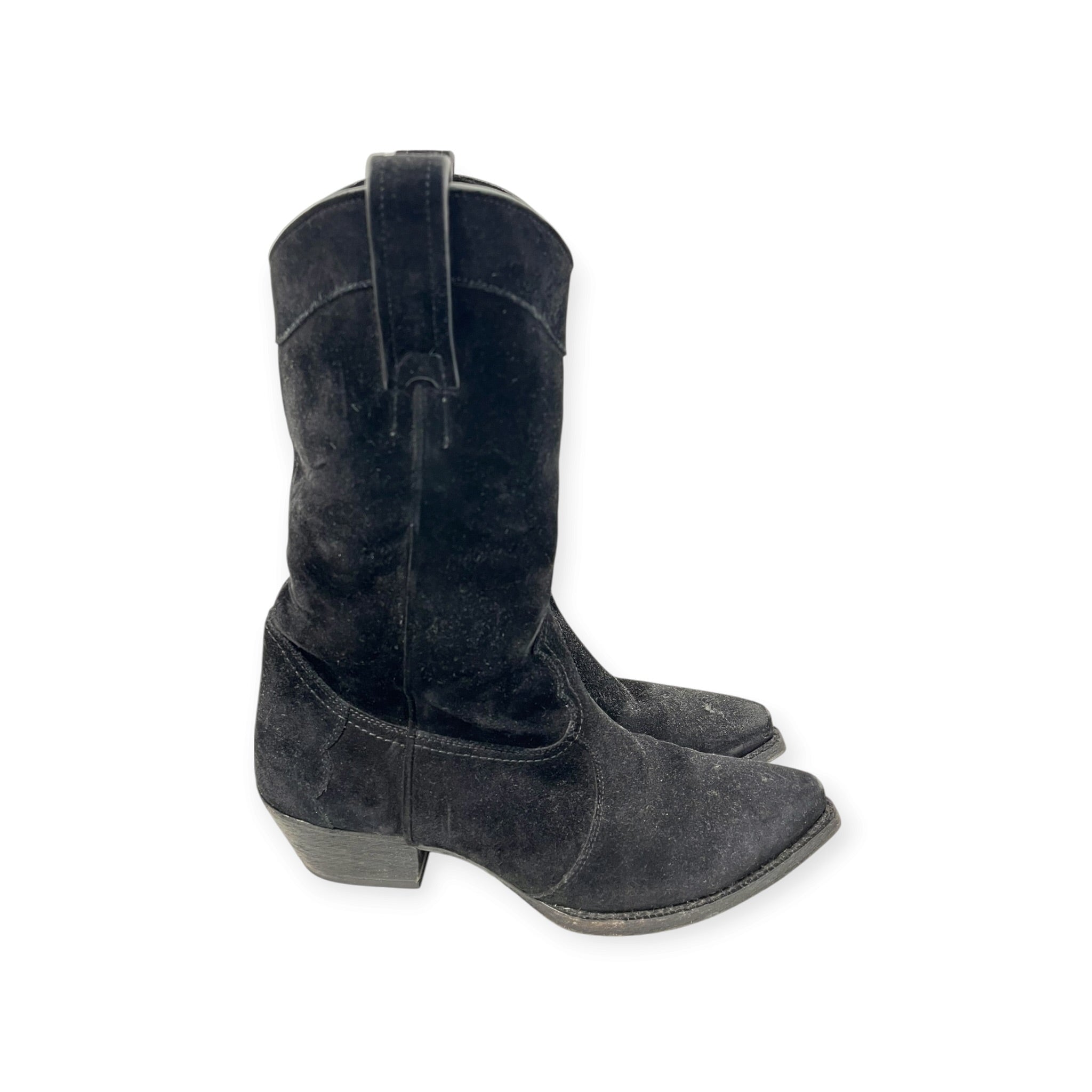 YVES SAINT LAURENT/Boots/US 9.5/Suede/BLK/WESTERN COWBOY BOOT view 4
