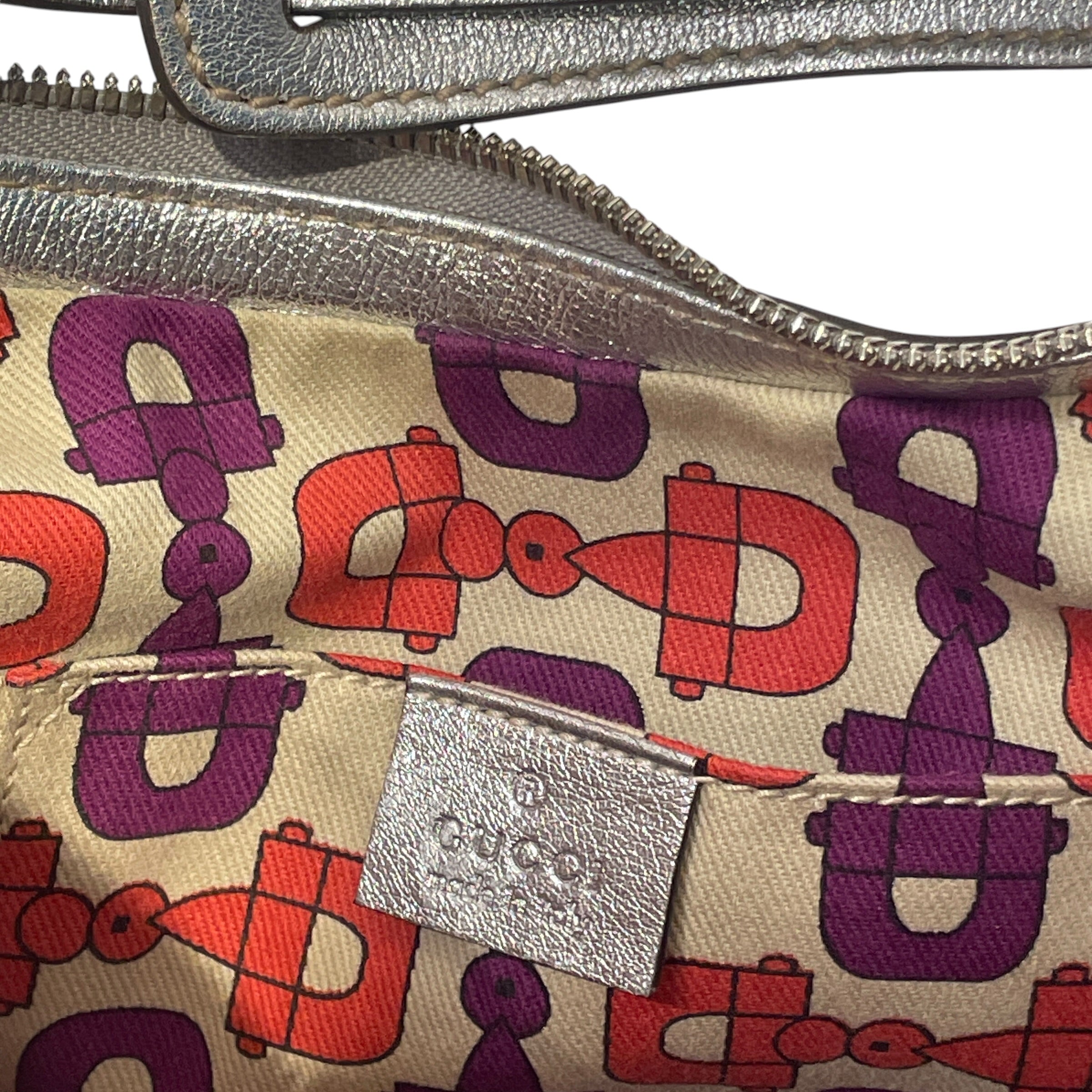 GUCCI/Tote Bag/Monogram/Leather/SLV/GG SIGNATURE PRINCY SMALL HOBO view 7