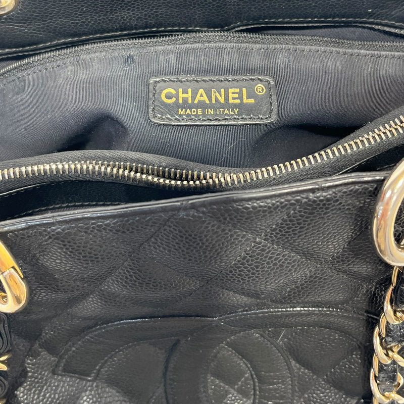 CHANEL/Hand Bag/Leather/BLK/caviar grand shoppig tote