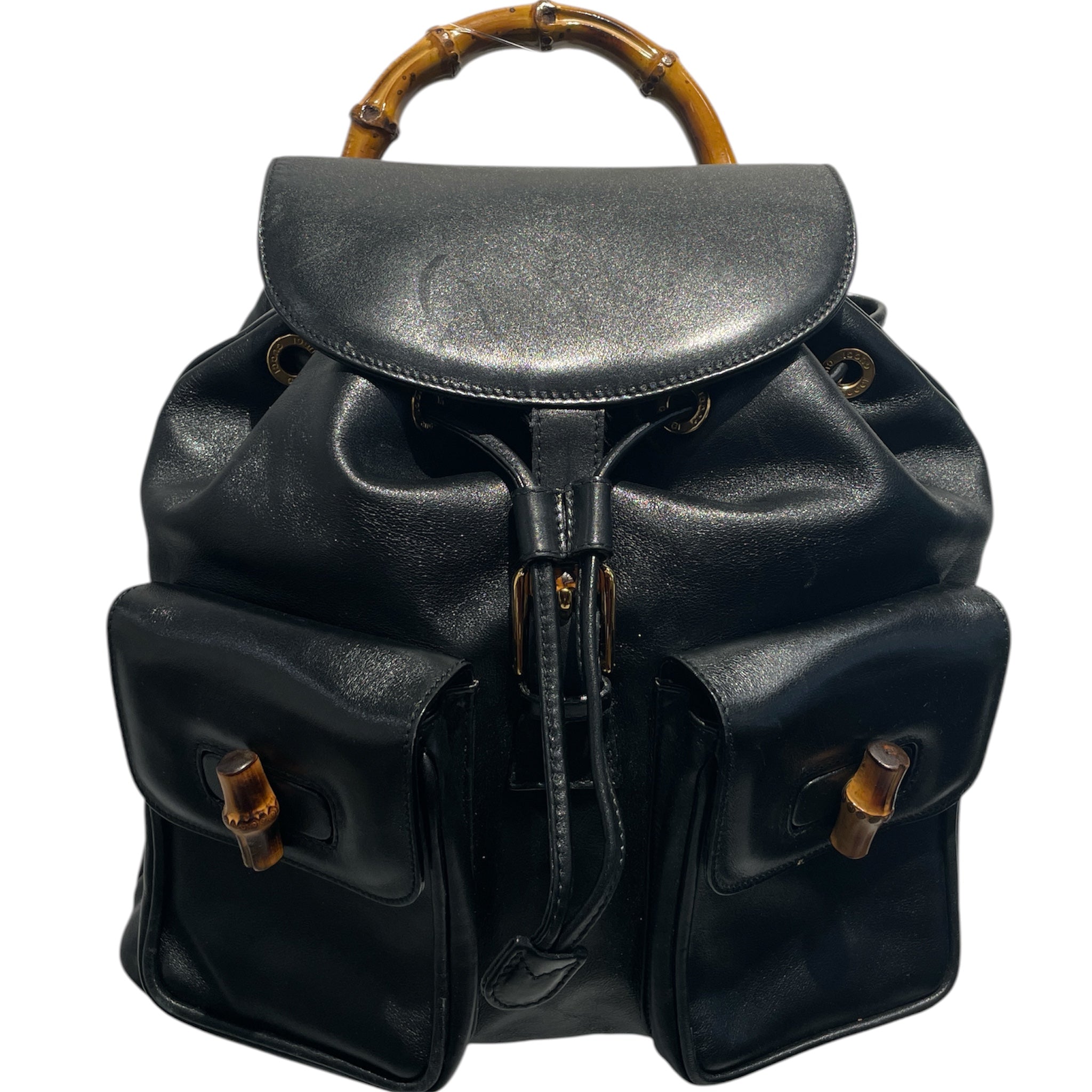 GUCCI/Backpack/Leather/BLK/Vintage Bamboo Backpack view 1