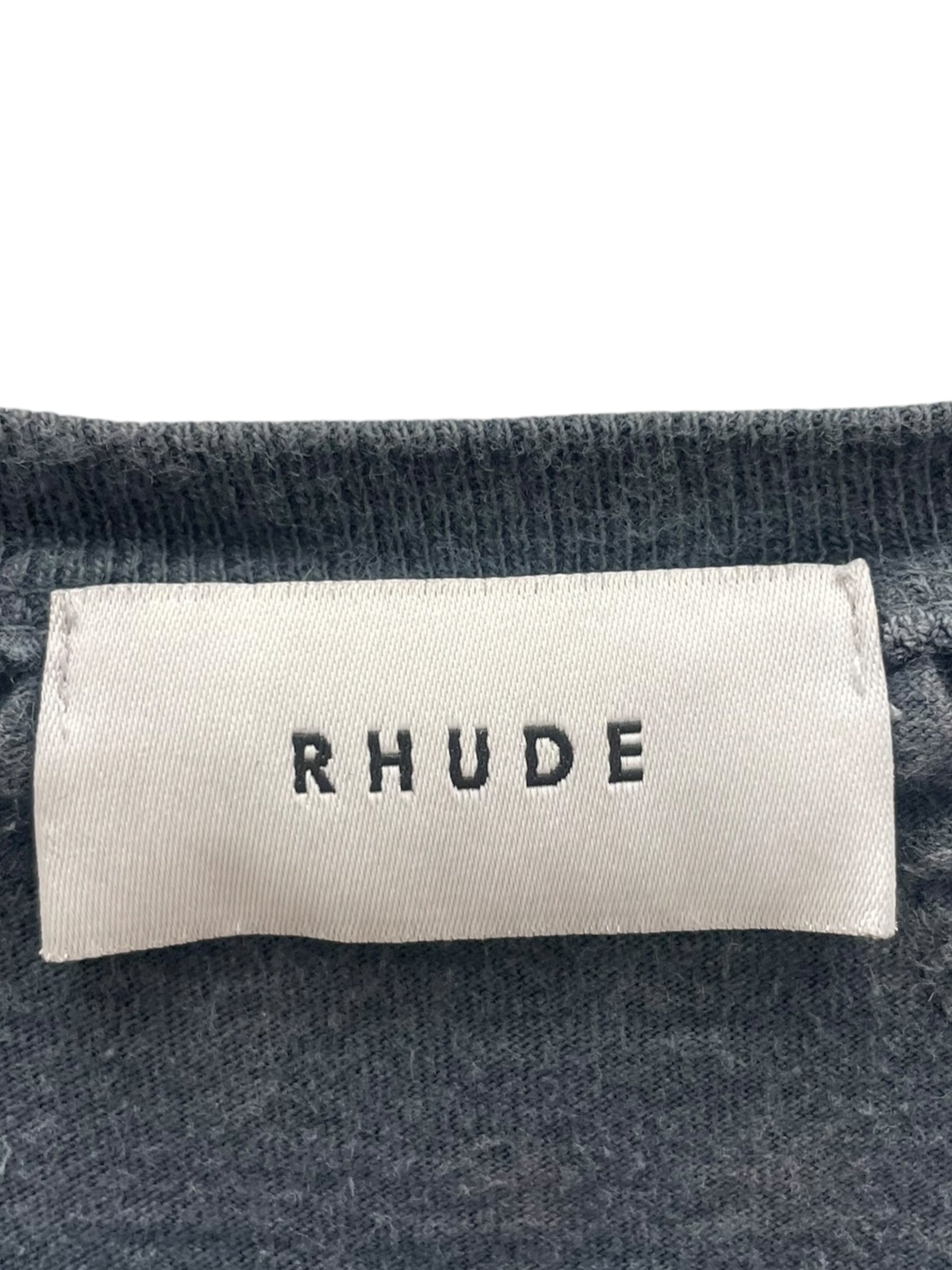RHUDE/T-Shirt/M/Cotton/GRY/RHUDE DOWN FRONT view 3