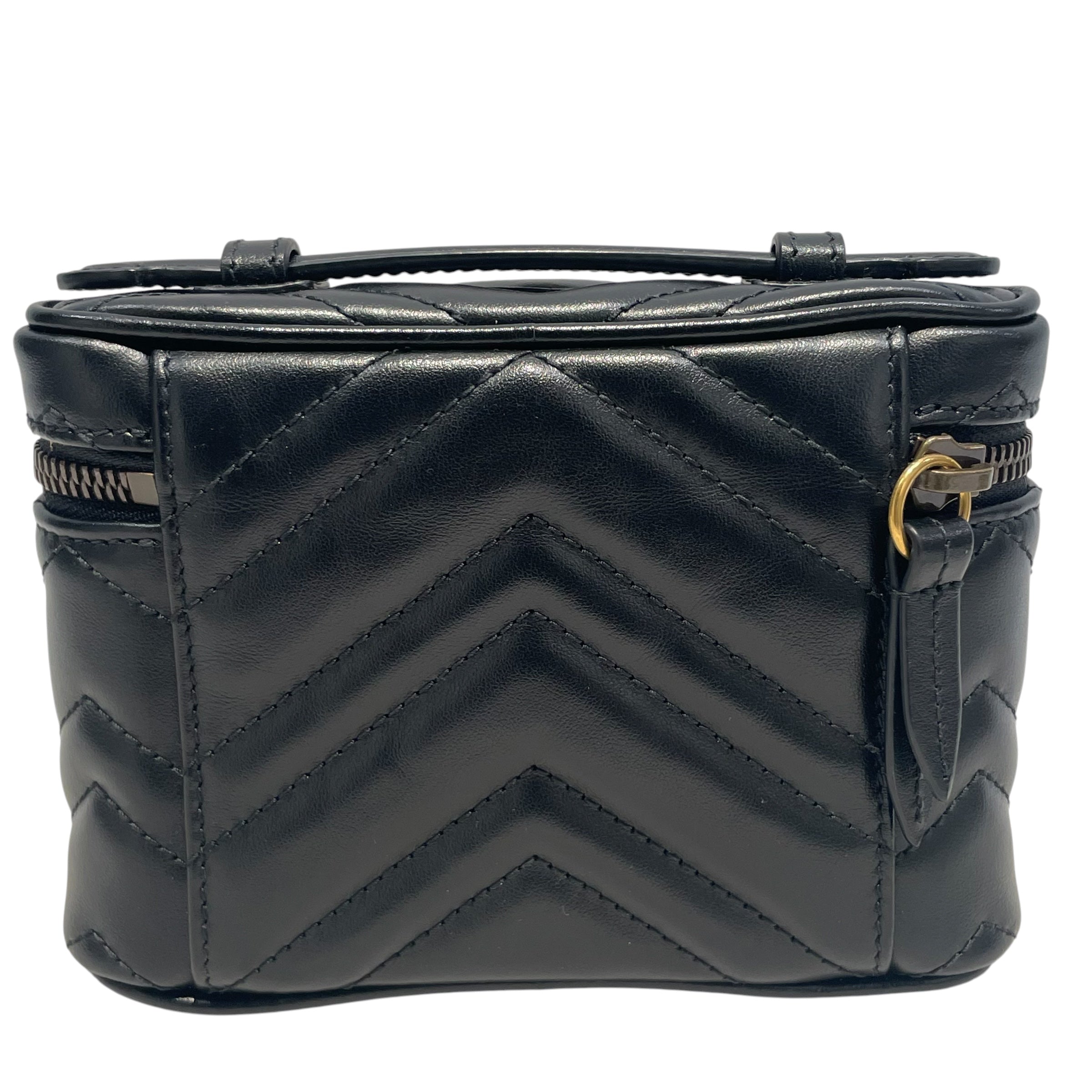 GUCCI/Cross Body Bag/Leather/BLK/Marmont Matelasse mini view 2