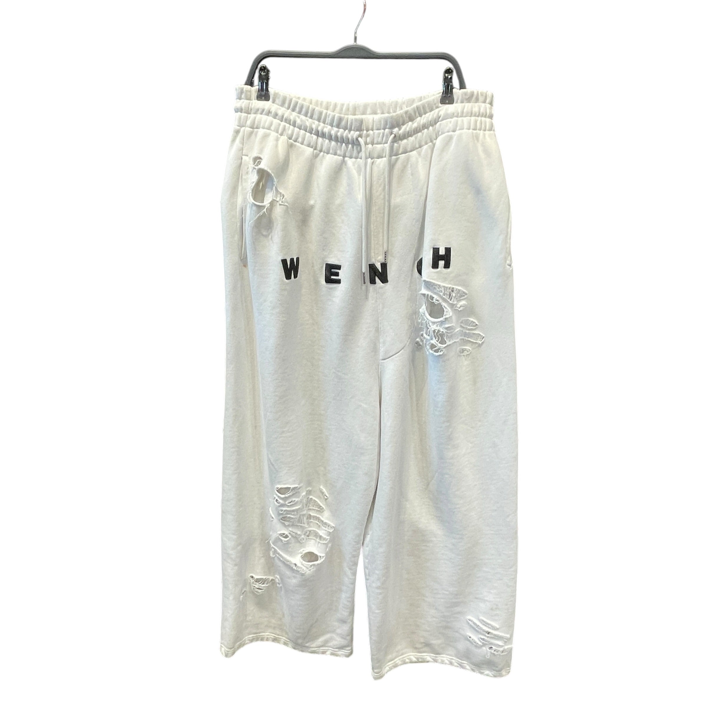 ANONYMOUS CLUB/Sarouel Pants/32/Cotton/WHT/Distressed/Graphic/ view 1
