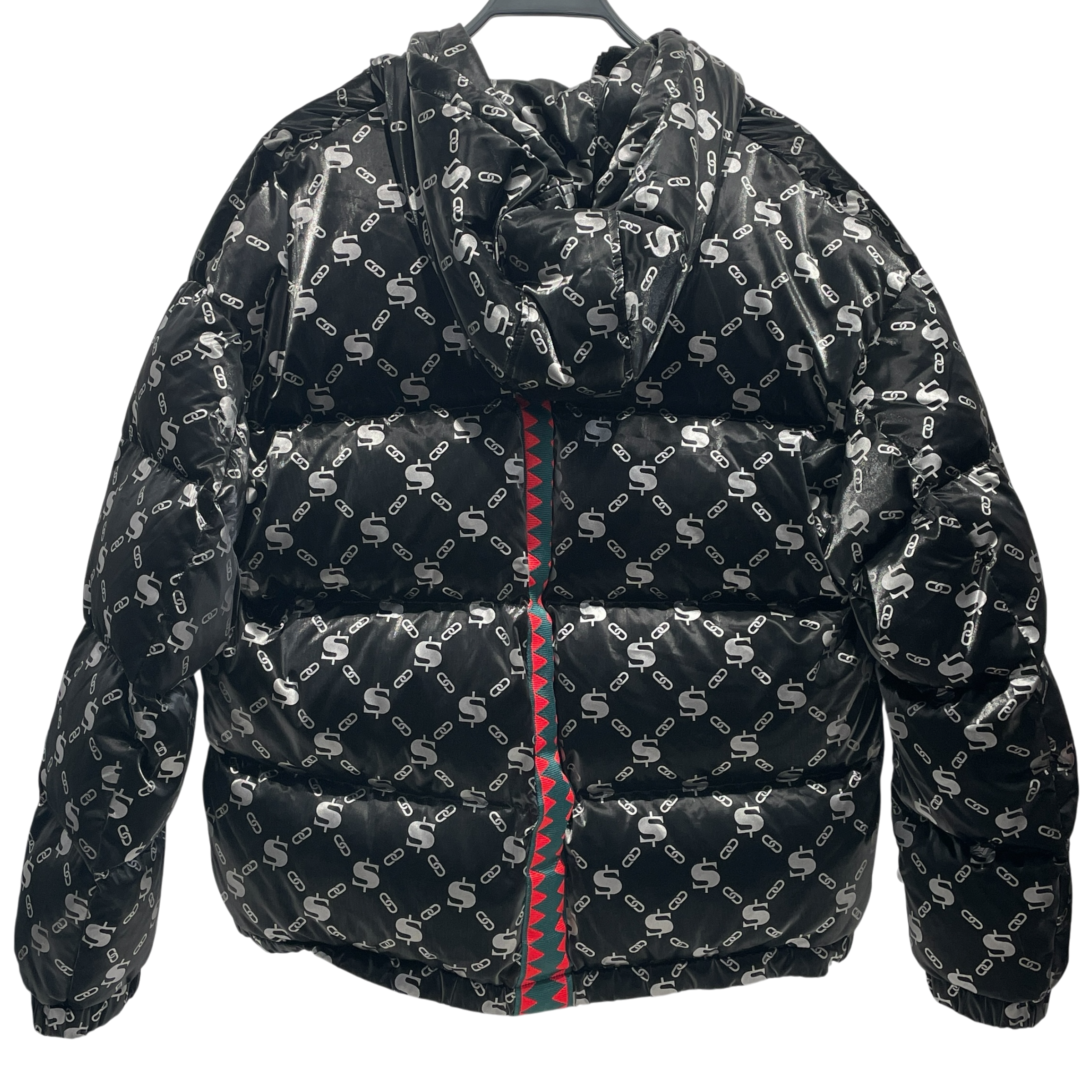 SPRAYGROUND/Puffer Jkt/L/BLK/All Over Print/Chainlink w/ S view 2