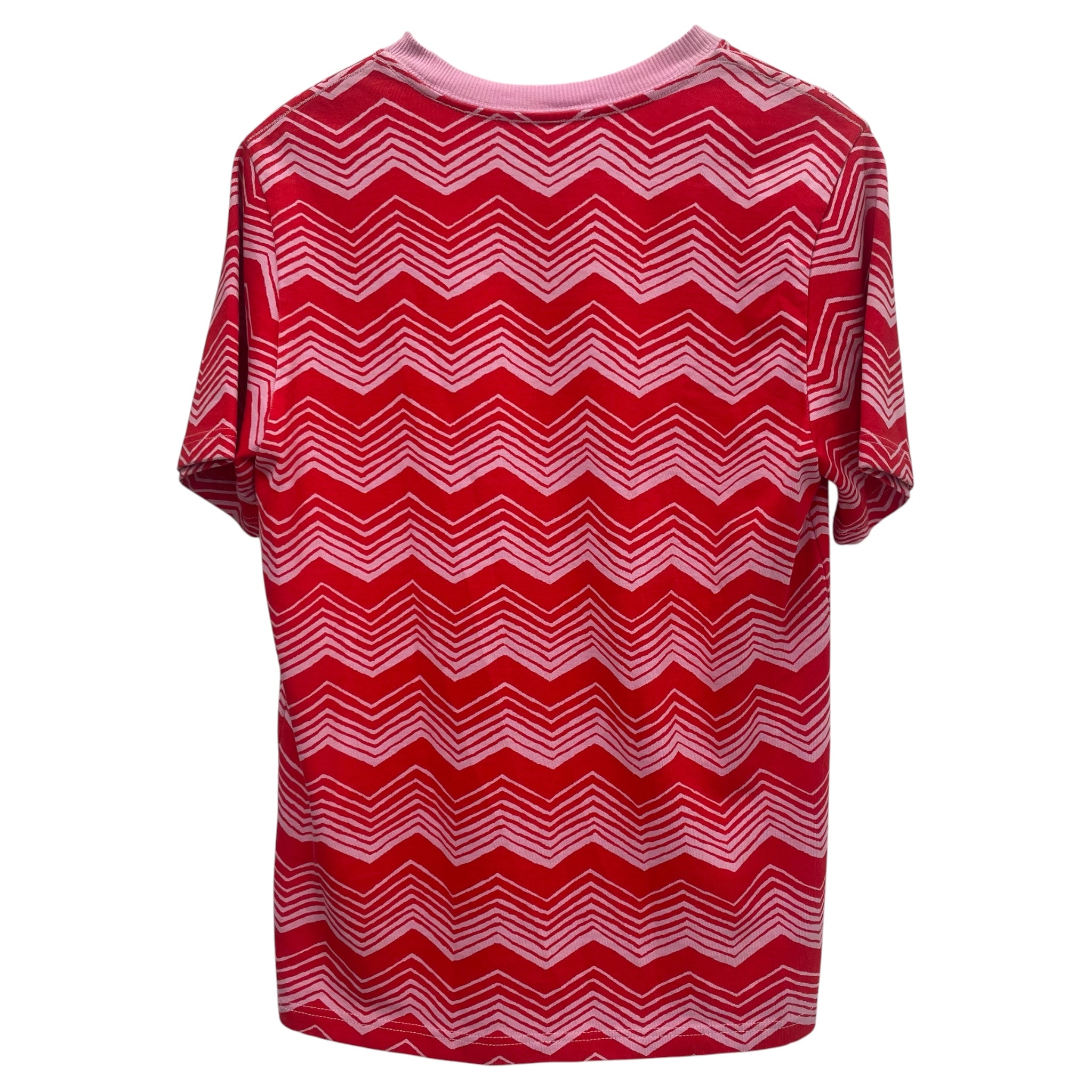 SSENSE WORKS/T-Shirt/S/Cotton/RED/Stripe/PINK ZIGZAG STRIPE/BLACK ROSE view 2