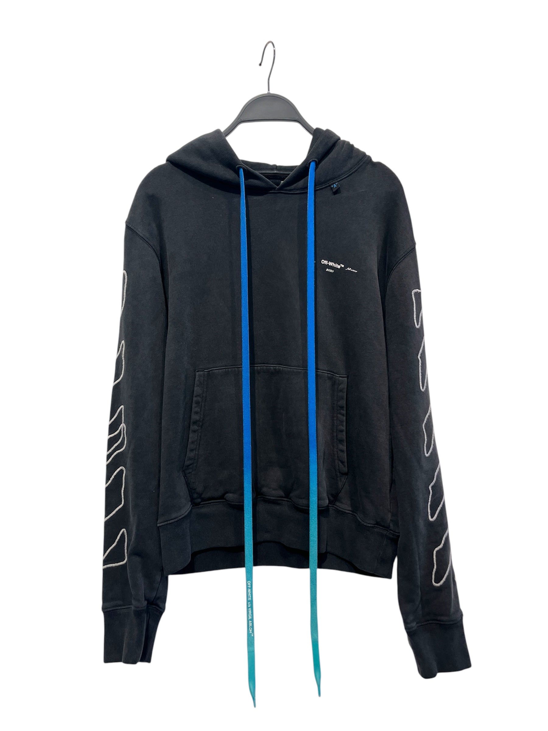 OFF-WHITE/Hoodie/S/Graphic/Cotton/BLK/Oversize/FW20 ABSTRACT ARROW EMBROIDERY view 1