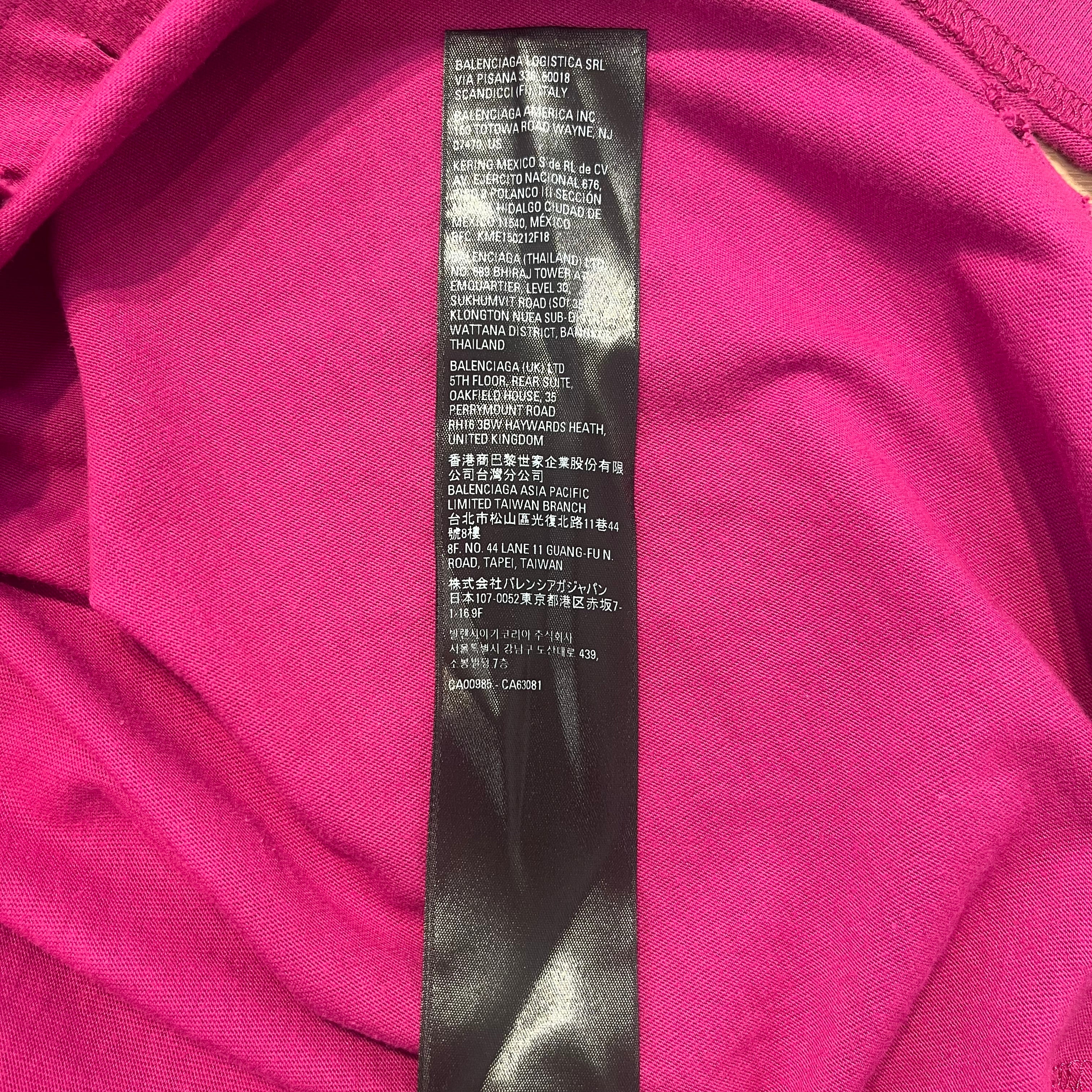 BALENCIAGA/T-Shirt/L/Cotton/PNK/DISTRESSED/ DATES ON SHOULDER view 8