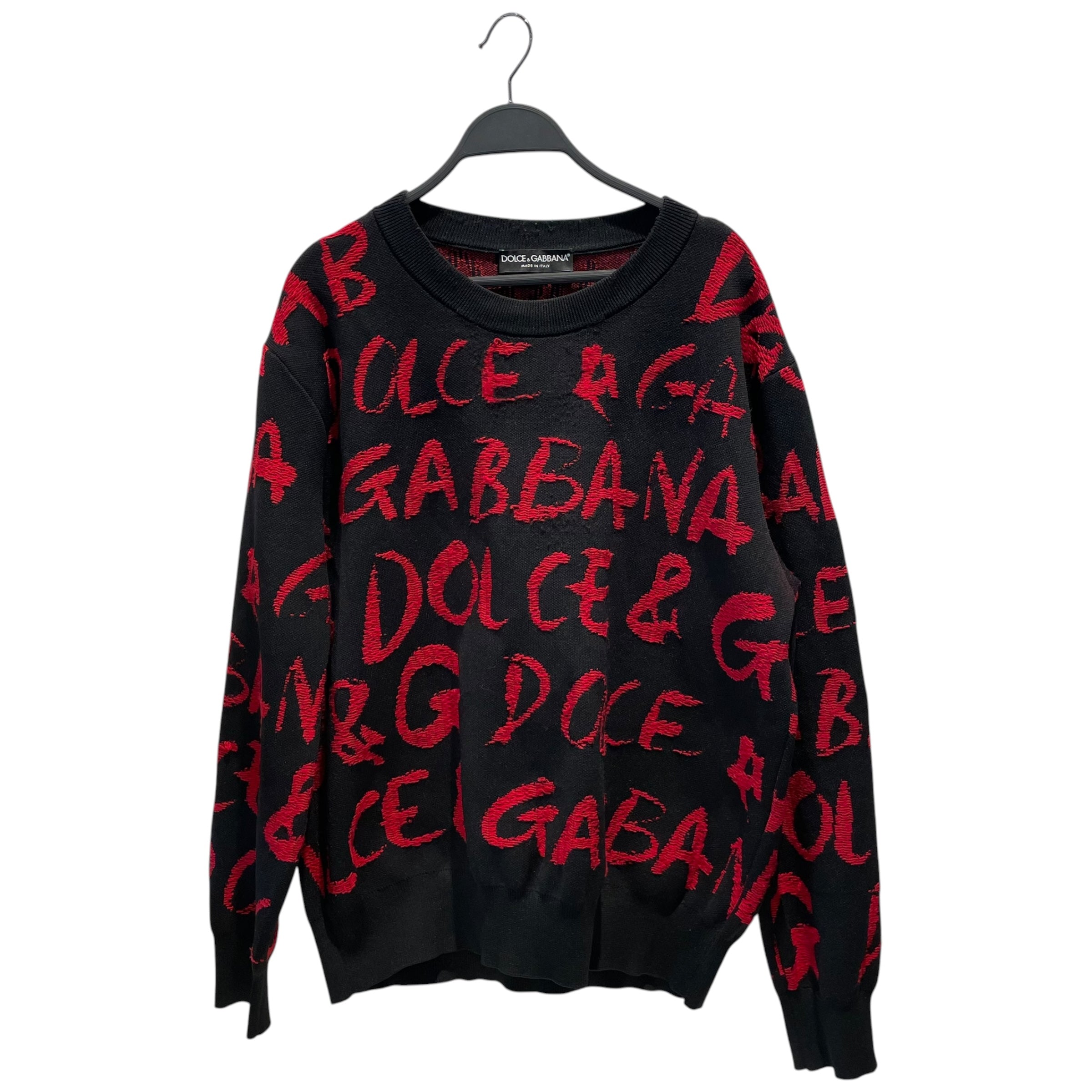 DOLCE&GABBANA/Sweatshirt/M/All Over Print/Nylon/BLK/RED LETTER LOGO SWEATSHIRT view 1