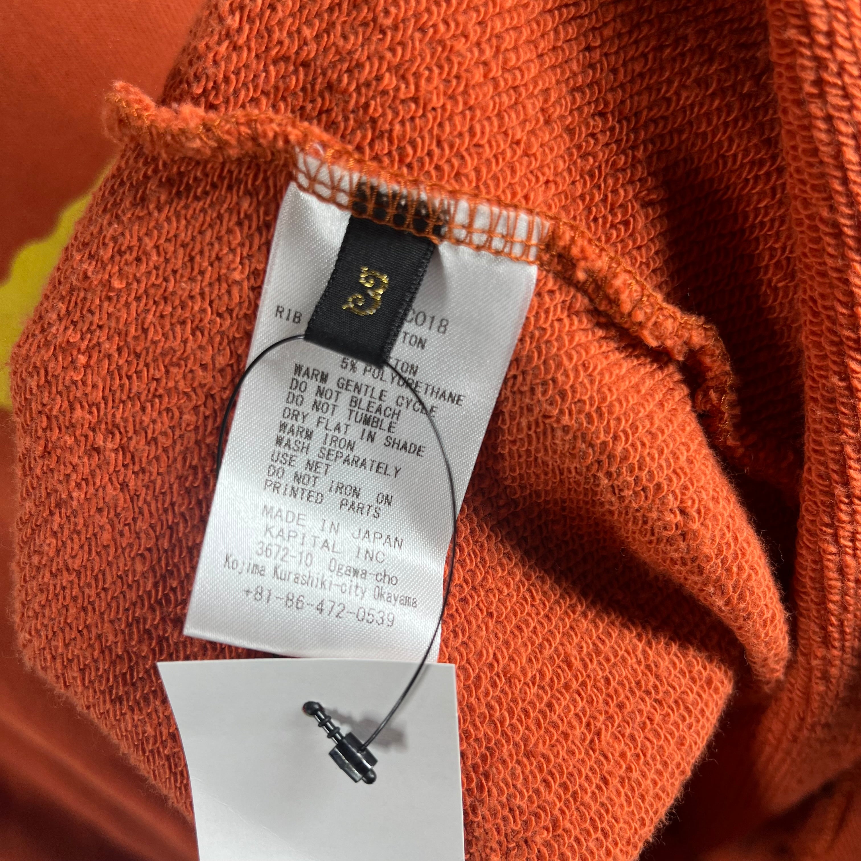 KAPITAL/Hoodie/3/Cotton/ORN/Yellow Graphic view 4
