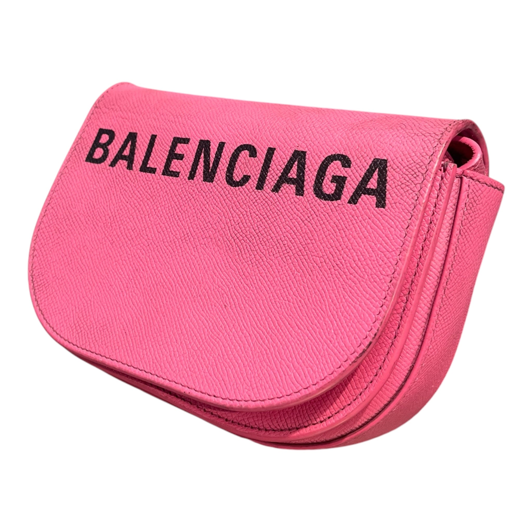 BALENCIAGA/Bag/Leather/PNK/ville day black logo view 1