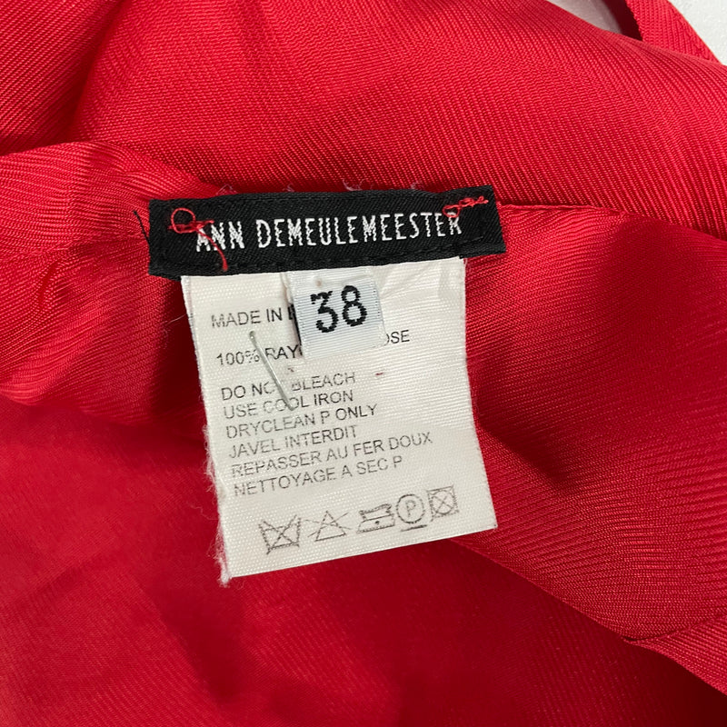 ANN DEMEULEMEESTER///Skirt/38/Plain/Rayon/RED//W [Designers] Essentials/