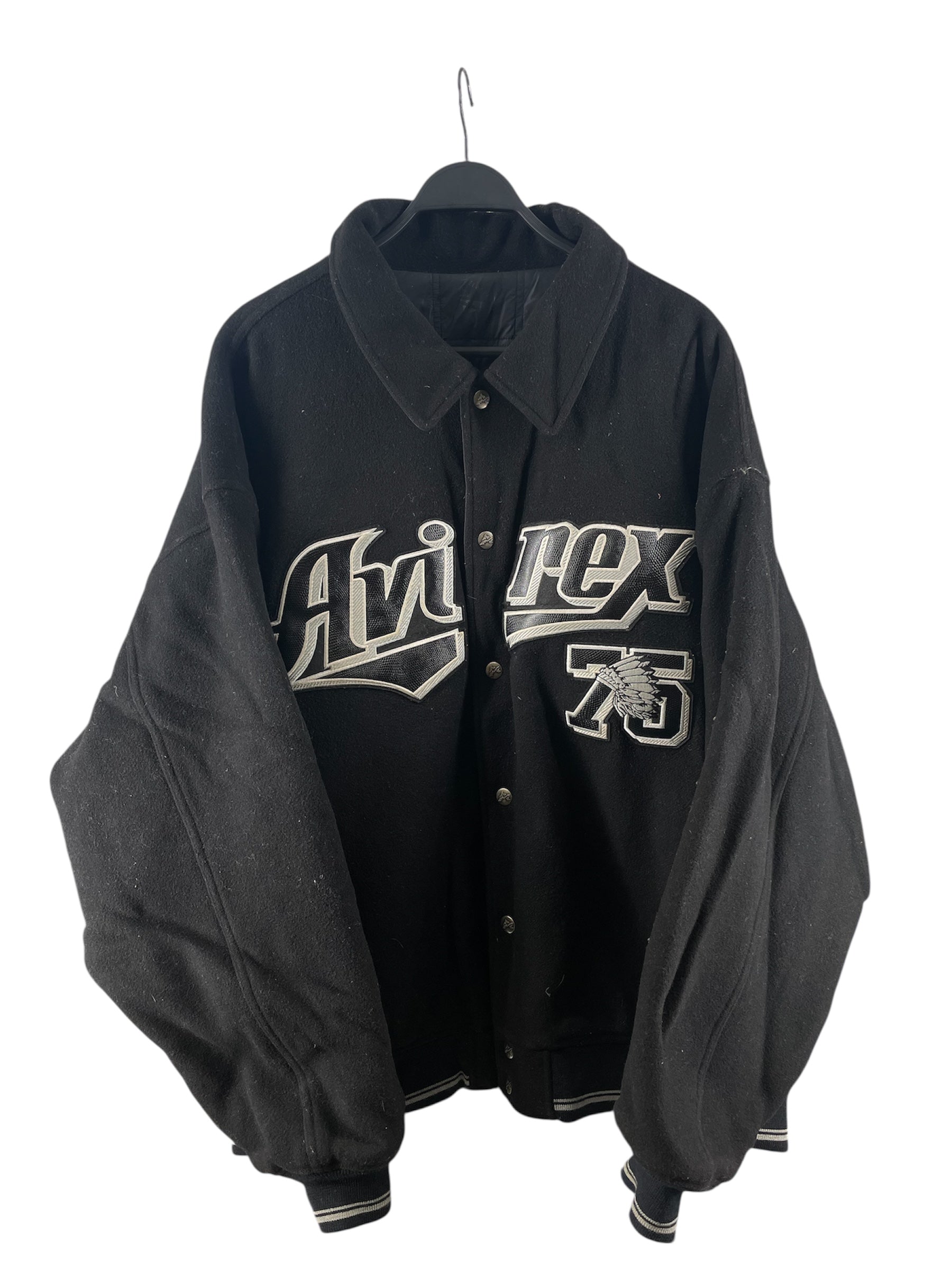 AVIREX/Souvenir Jkt/XXXXXL/Wool/BLK/AVIREX SNAKESKIN LOGO view 1