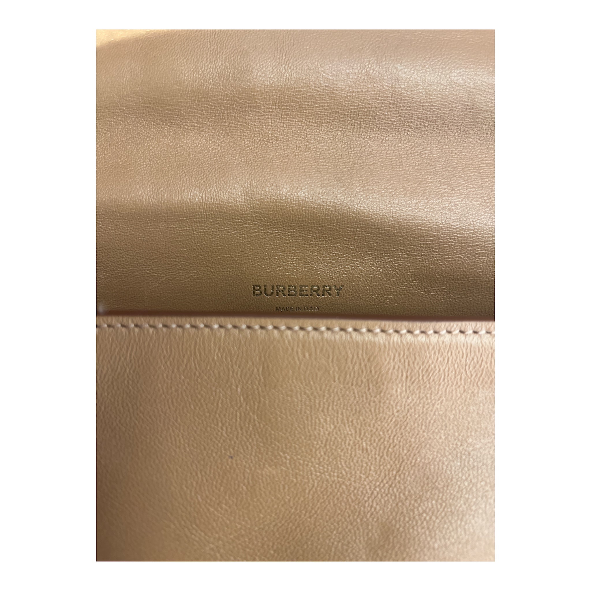 BURBERRY/Hand Bag/Leather/BEG/gold links view 5