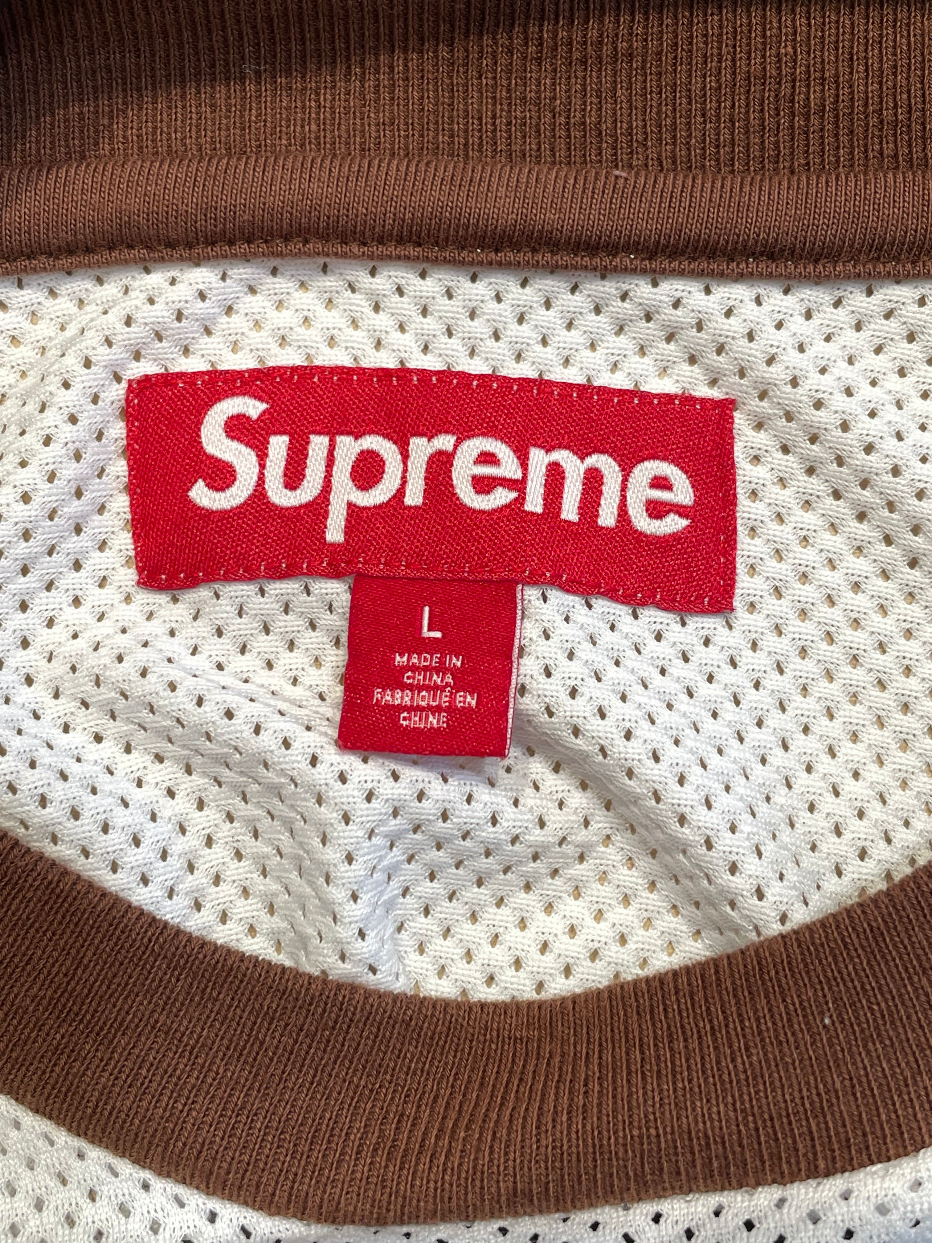 Supreme/LS T-Shirt/L/Nylon/WHT/ARABIC GREEN JERSEY view 3